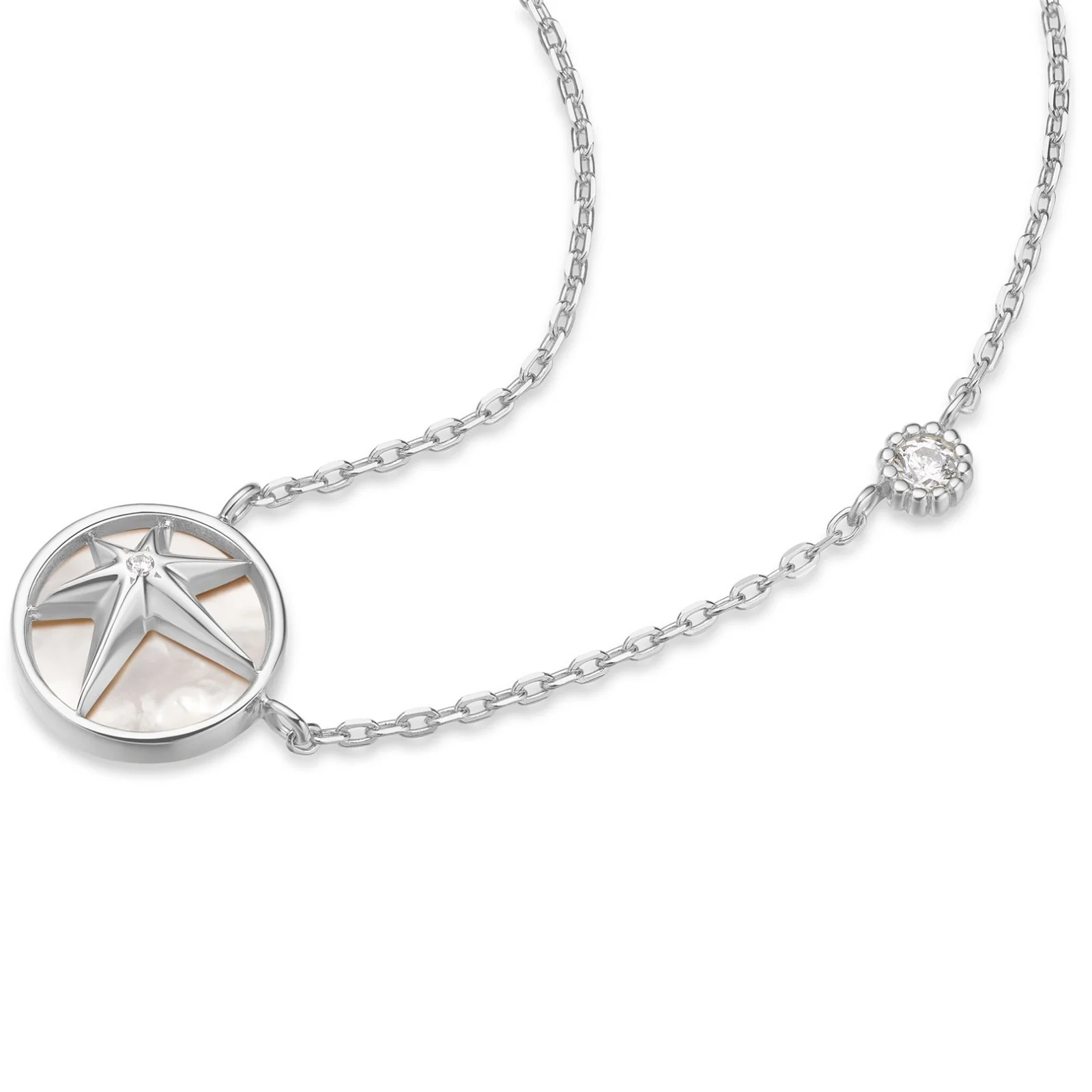 Ania Haie Miss Dainty Silver Starry Mother Of Pearl Necklace - Image 2
