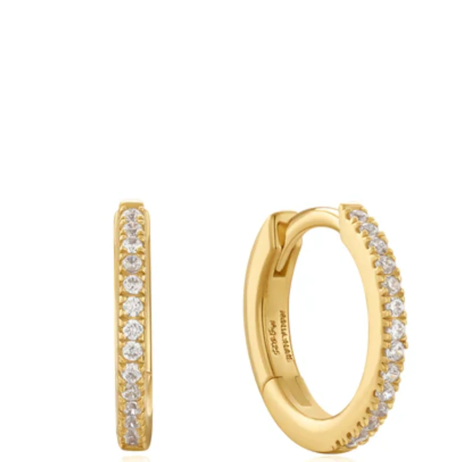 Ania Haie Gold Classic Pave Huggie Hoop Earrings