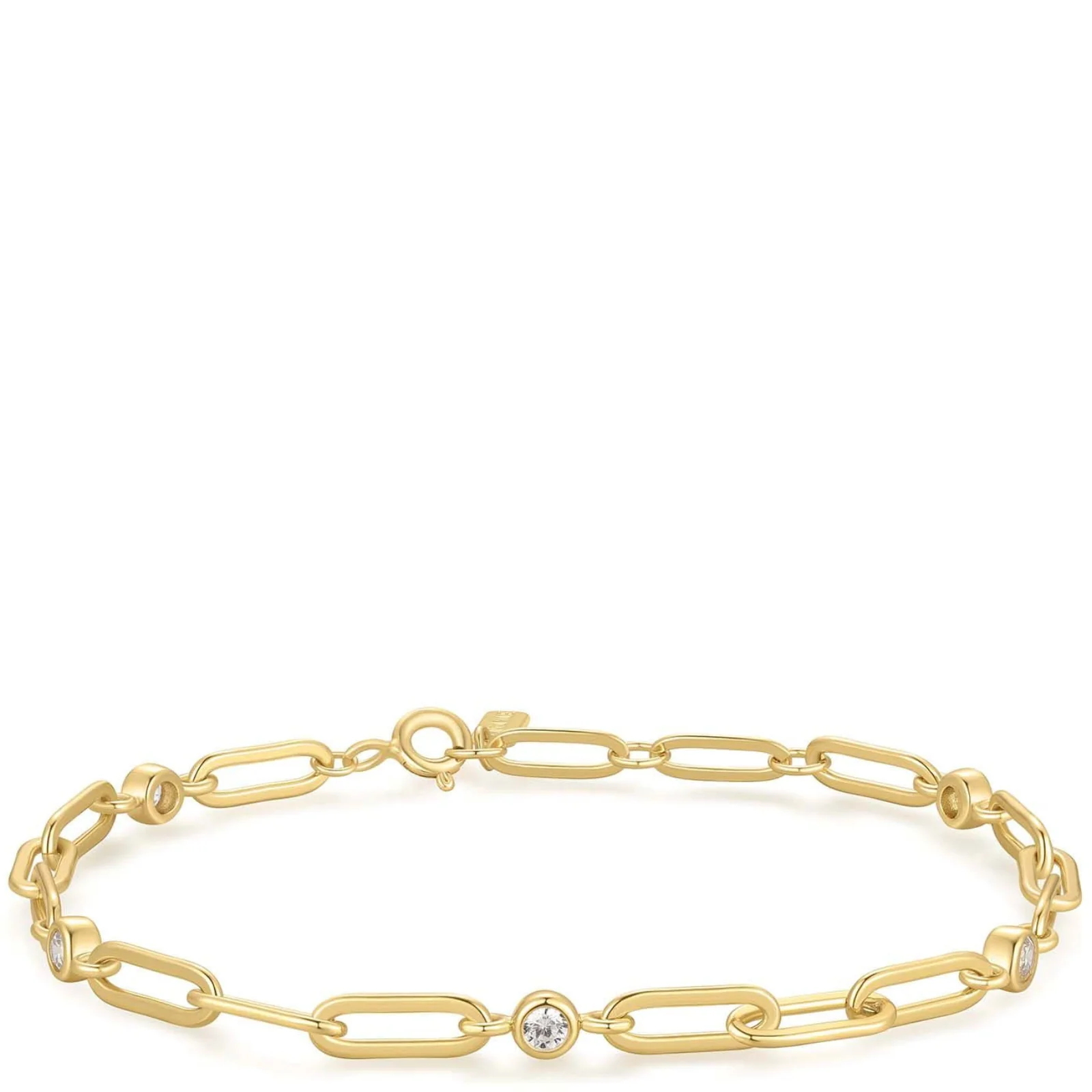 Ania Haie Reimaginer Gold Bezel Paper Clip Chain Bracelet