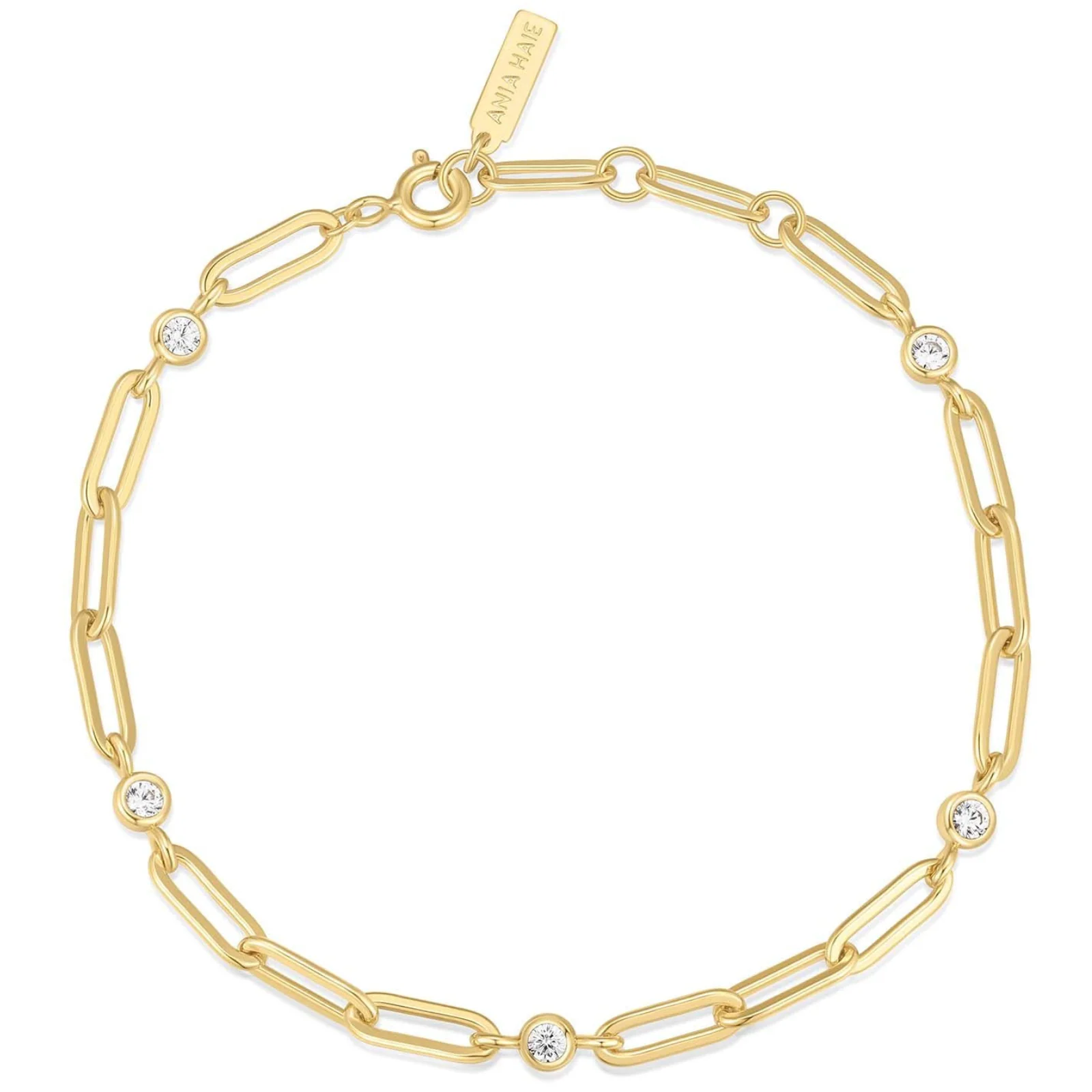 Ania Haie Reimaginer Gold Bezel Paper Clip Chain Bracelet - Image 2