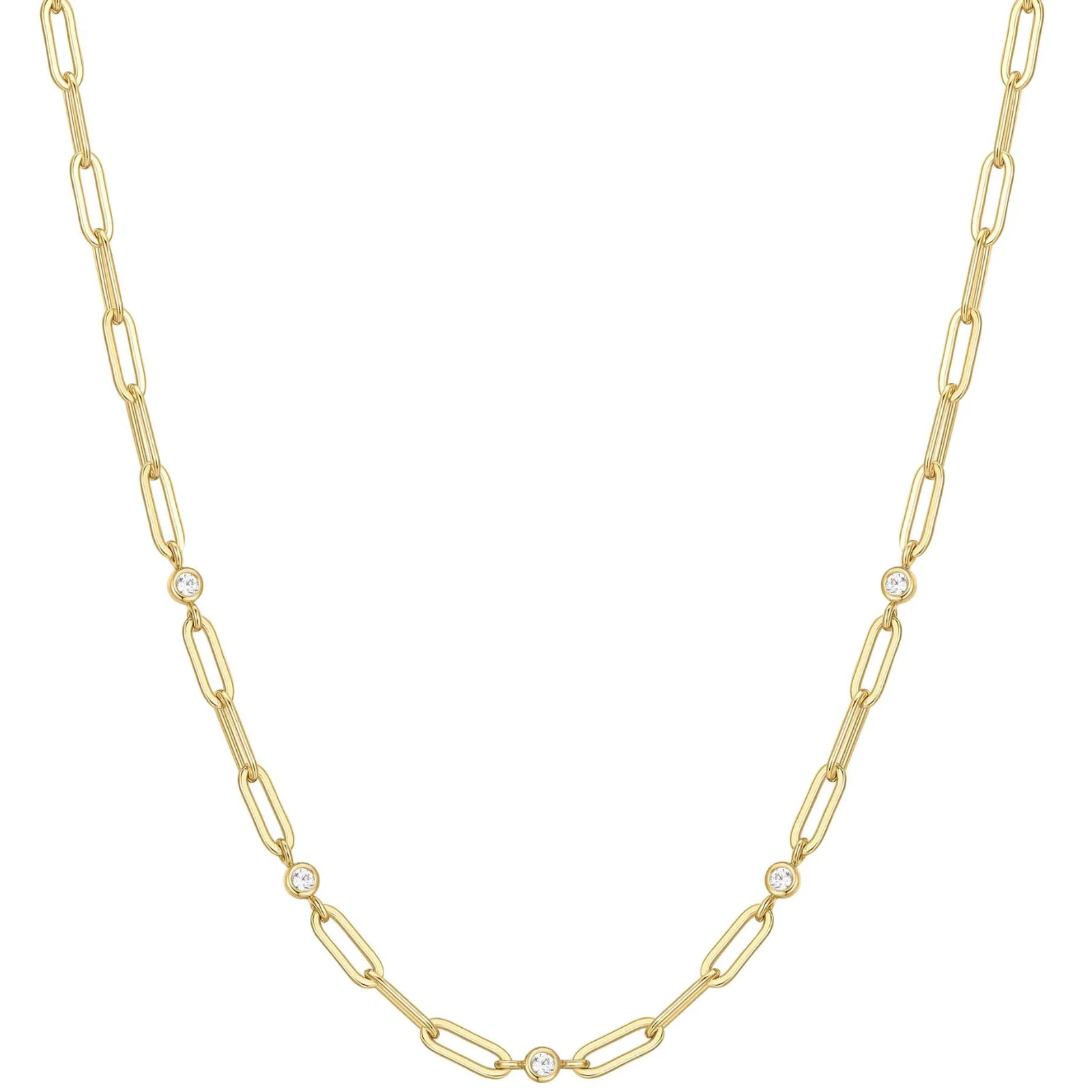 Ania Haie Reimaginer Gold Bezel Paper Clip Chain Necklace