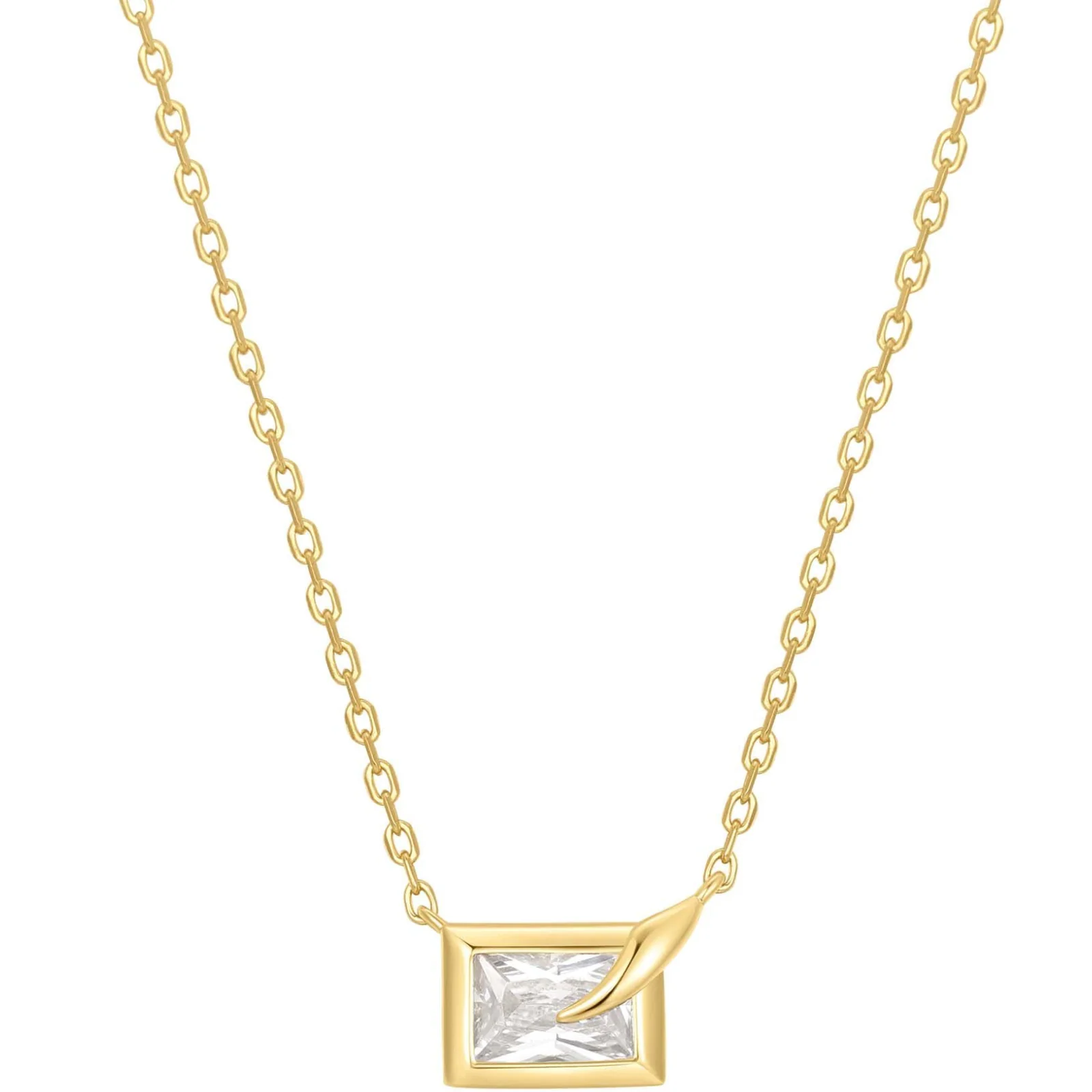Ania Haie Reimaginer Gold Bezel Set Cube Necklace
