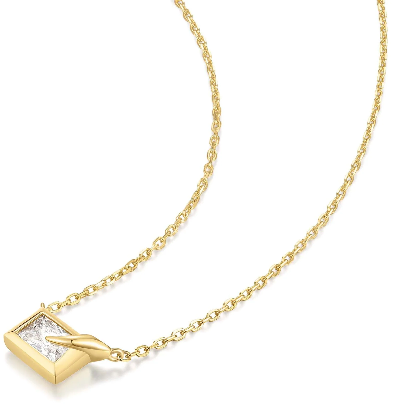 Ania Haie Reimaginer Gold Bezel Set Cube Necklace - Image 2