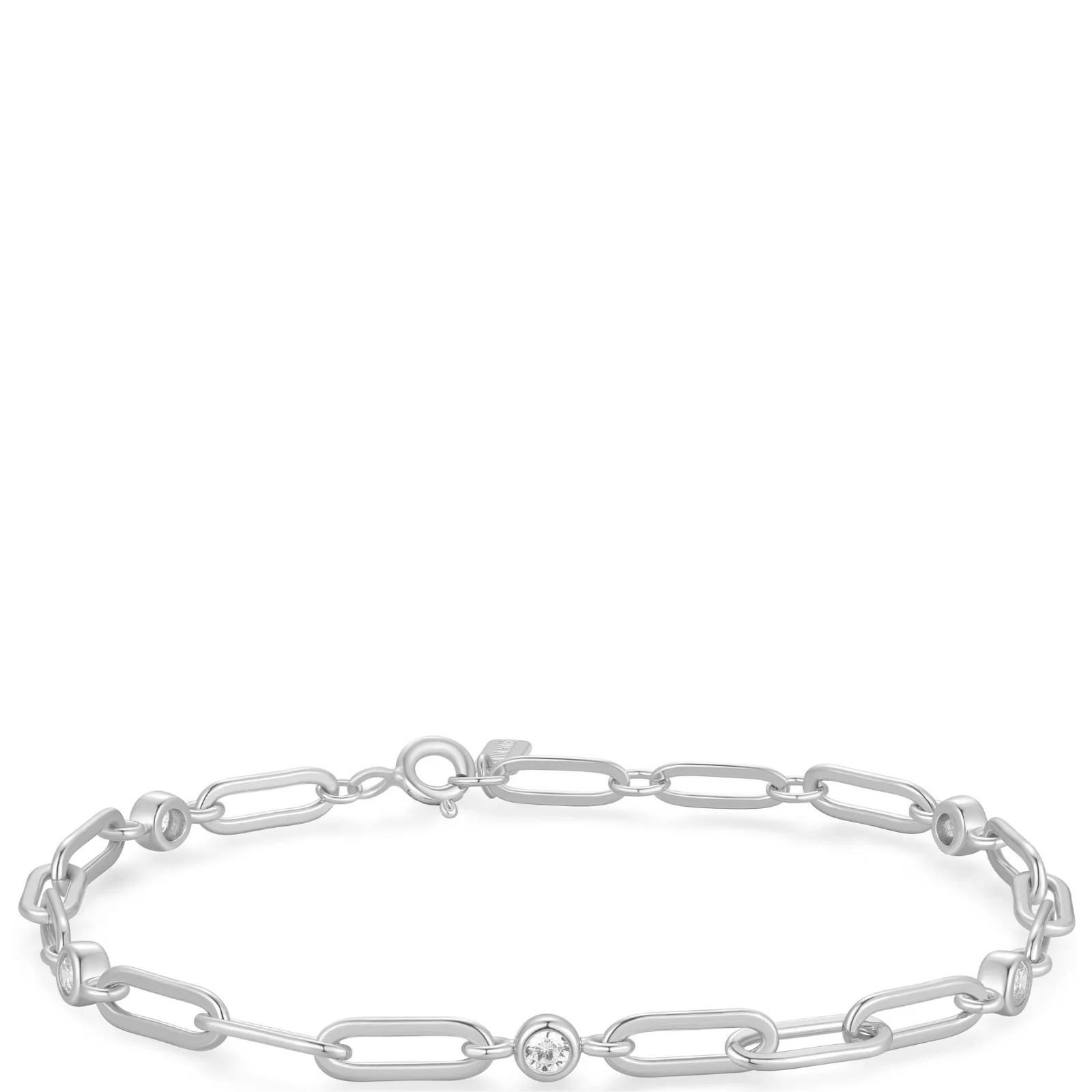 Ania Haie Reimaginer Silver Bezel Paper Clip Chain Bracelet