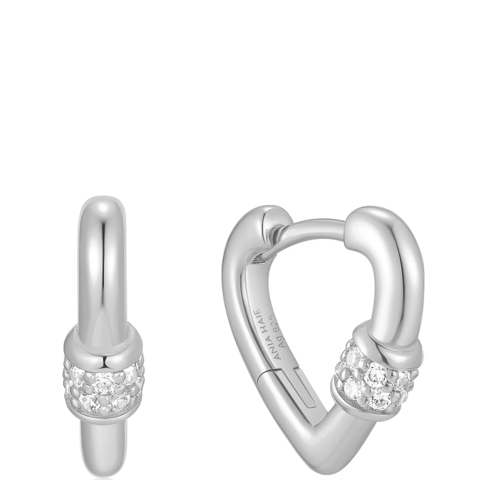 Ania Haie Reimaginer Silver Mini Heart Huggie Hoop Earrings