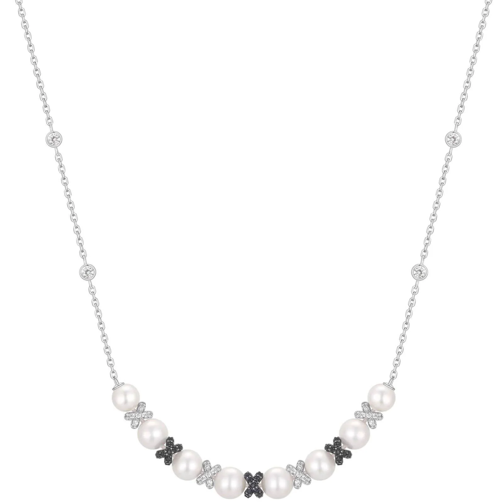 Ania Haie Reimaginer Silver Sparkling Braided Shell Pearl Necklace