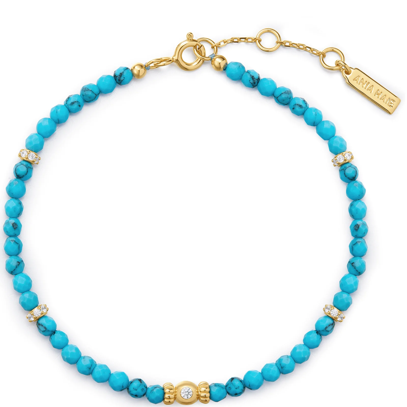 Ania Haie Ripple Joy Gold Turquoise Bead Bracelet - Image 2