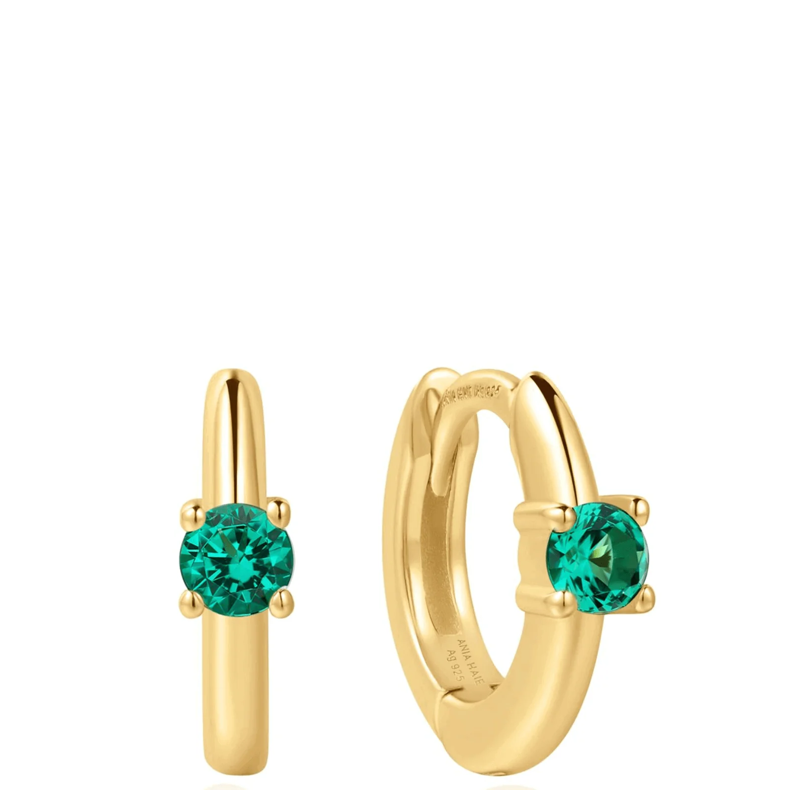 Ania Haie Ripple Joy Green Huggie Hoop Earrings