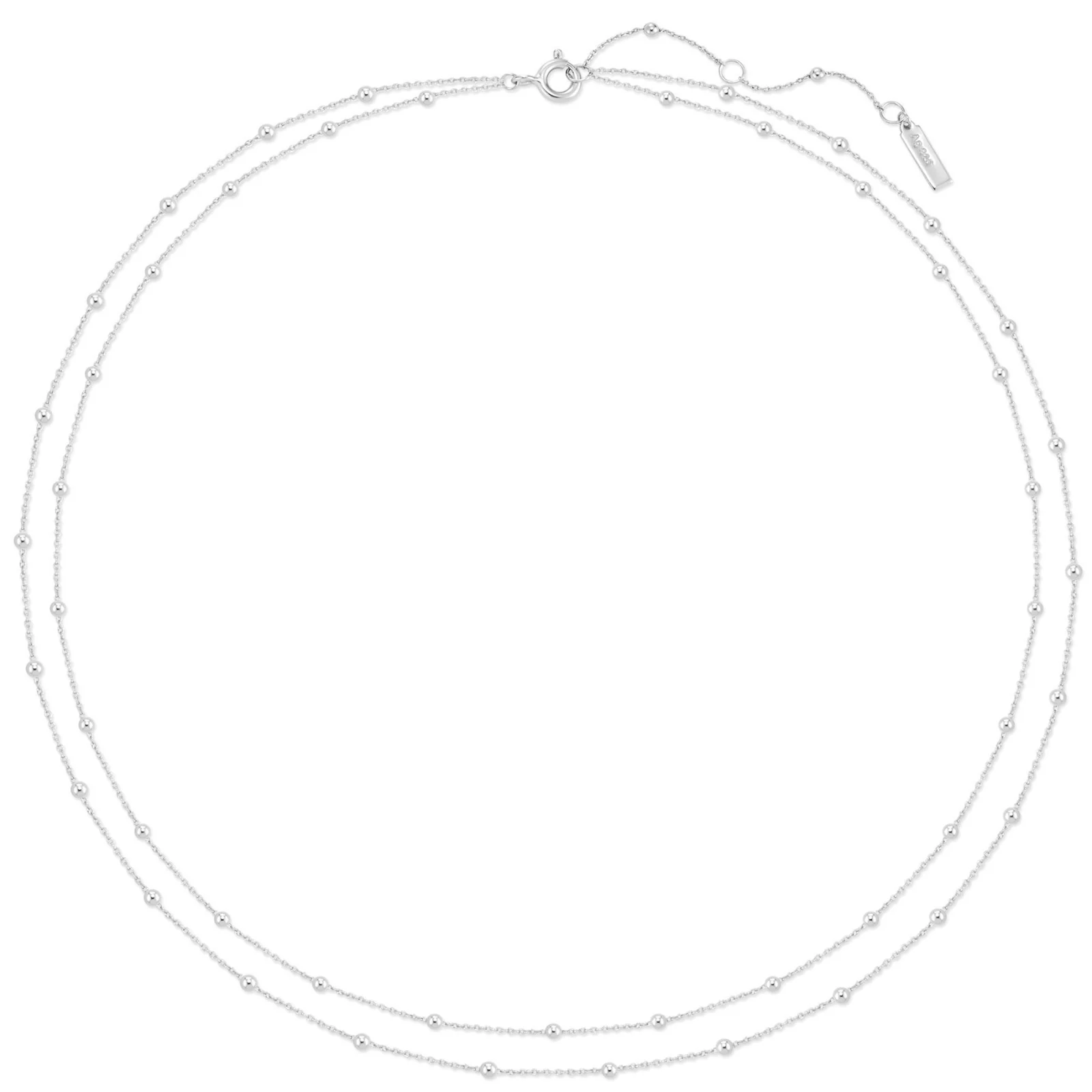 Ania Haie Ripple Joy Silver Double Bead Necklace