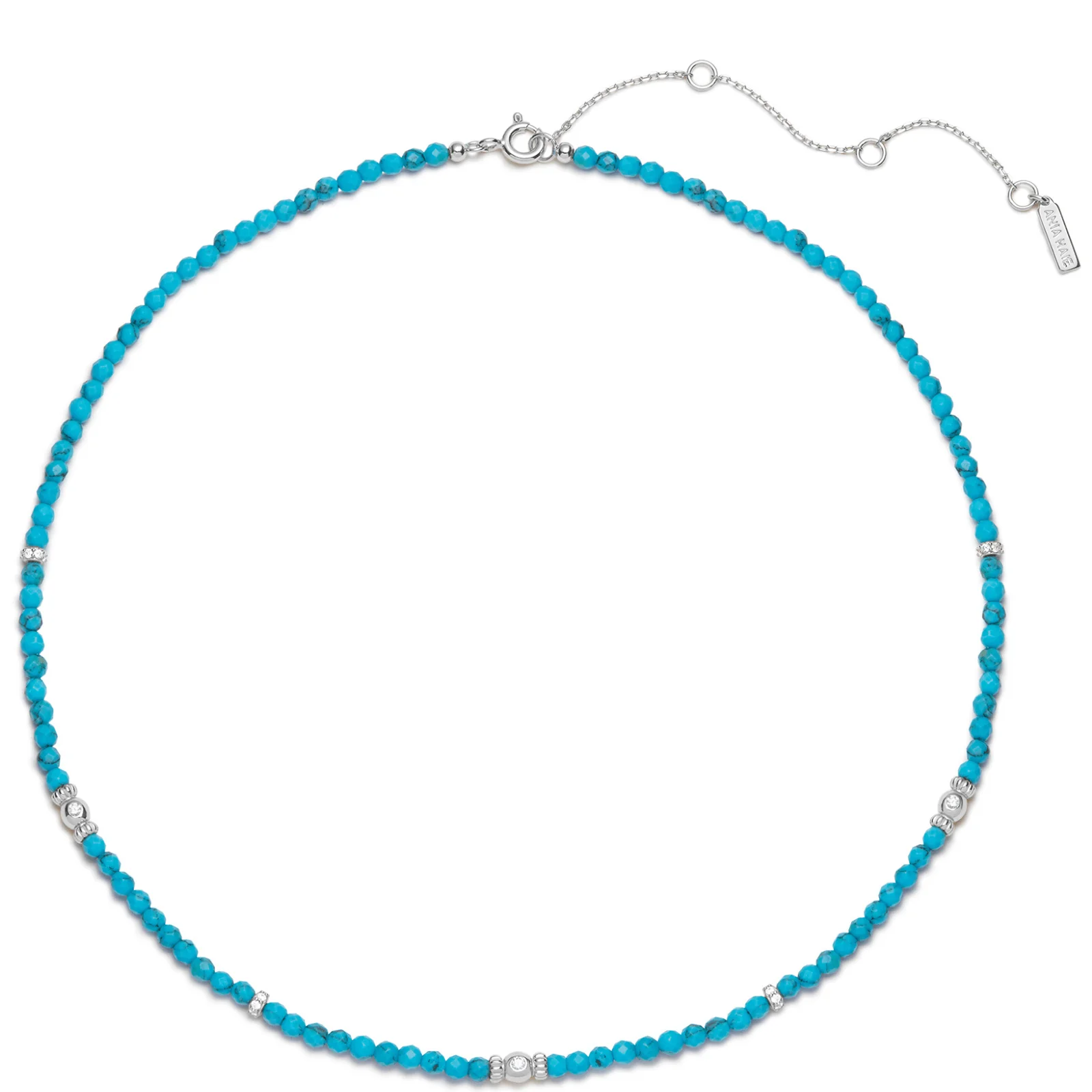 Ania Haie Ripple Joy Silver Turquoise Bead Necklace