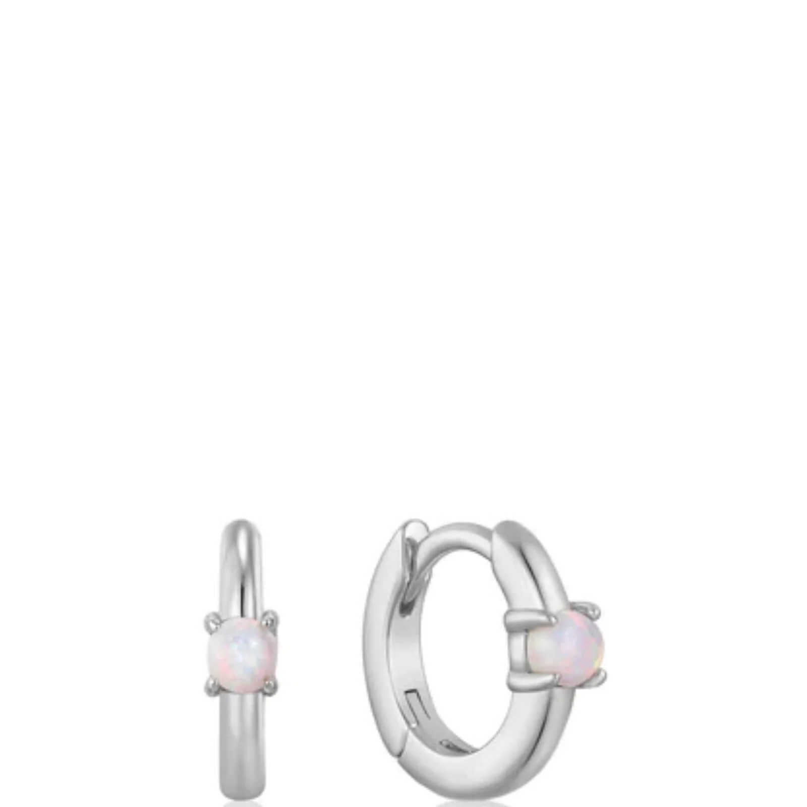 Ania Haie Silver Opal Huggie Hoop Earrings