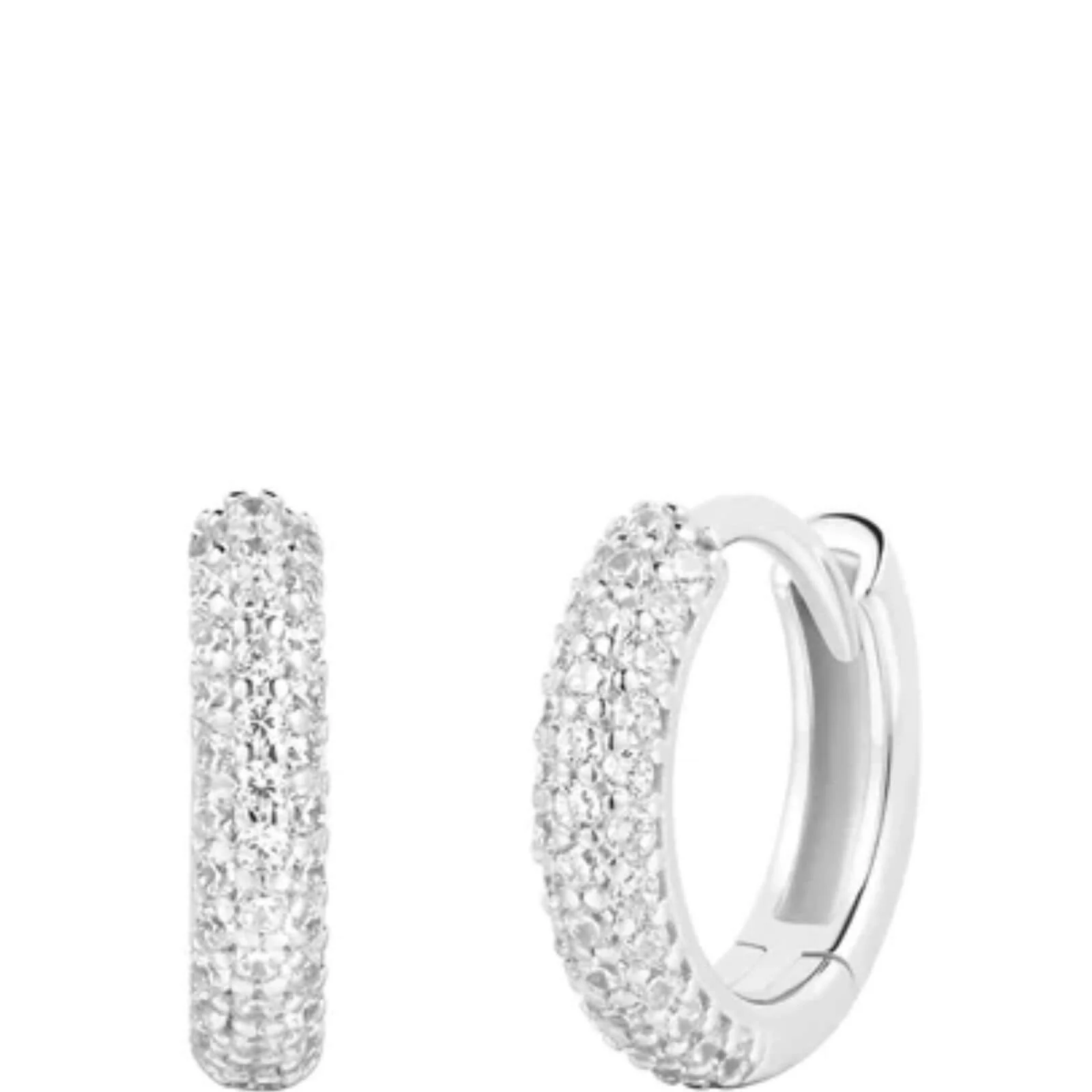 Ania Haie Silver Pave Huggie Hoop Earrings