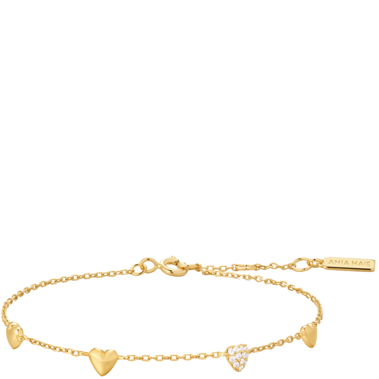 Ania Haie Starlit Drops Gold Pave Heart Bracelet