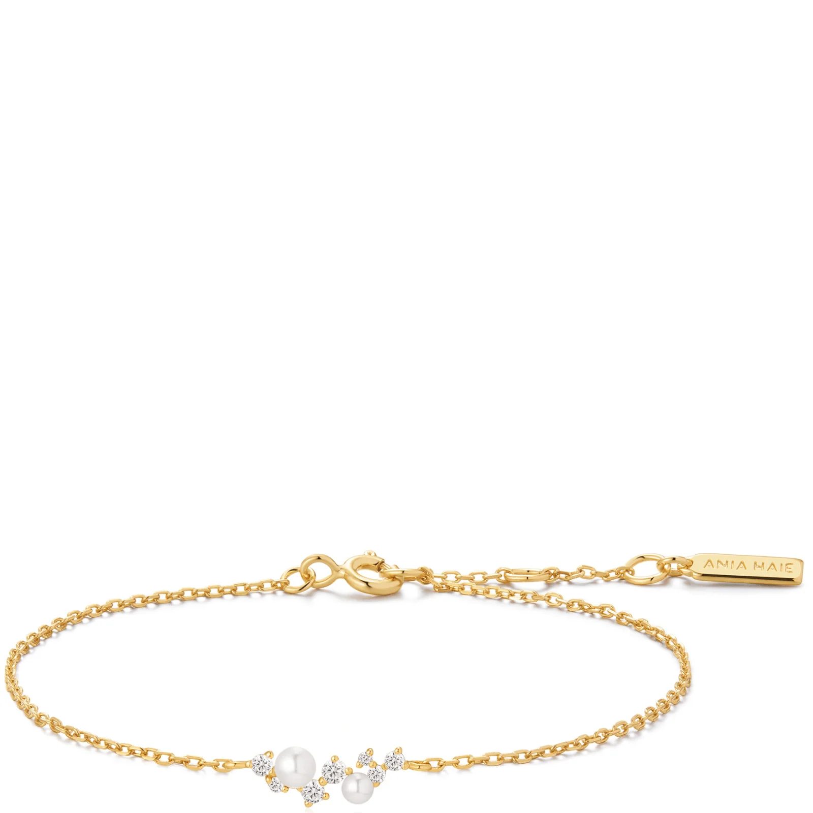 Ania Haie Starlit Drops Gold Shell Pearl Cluster Bracelet