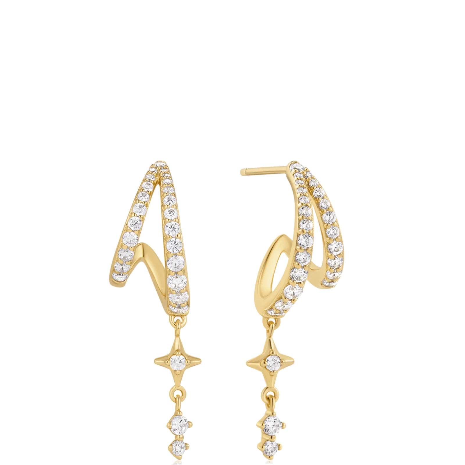 Ania Haie Starlit Drops Gold Star Hoop Earrings