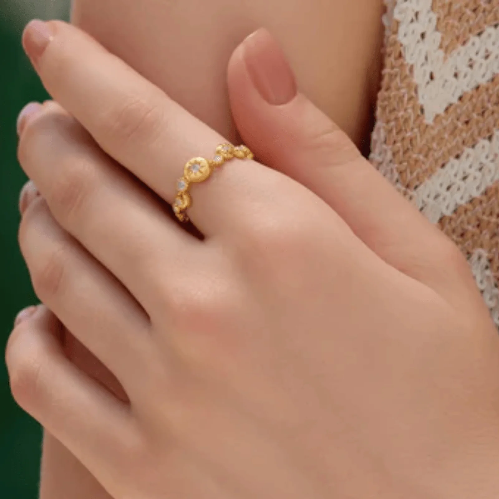 Ania Haie Starlit Drops Gold Starburst Ring - Image 3