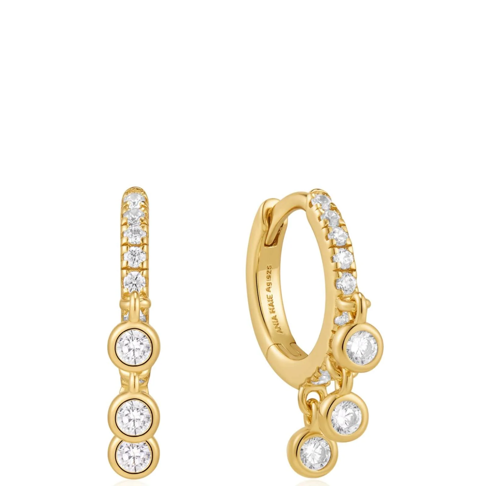 Ania Haie Starlit Drops Gold Trio Drop Hoop Earrings
