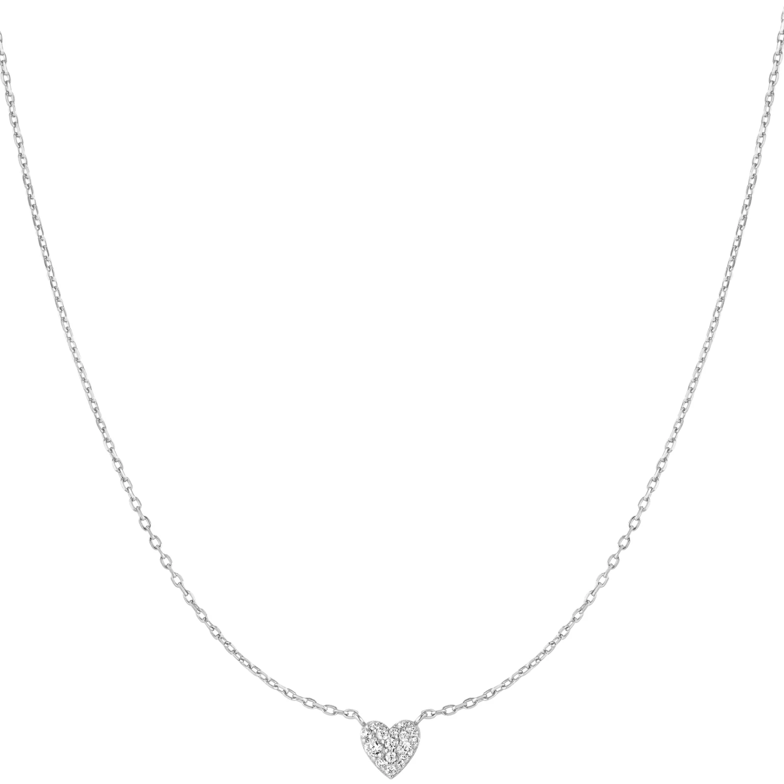 Ania Haie Starlit Drops Silver Pave Heart Necklace
