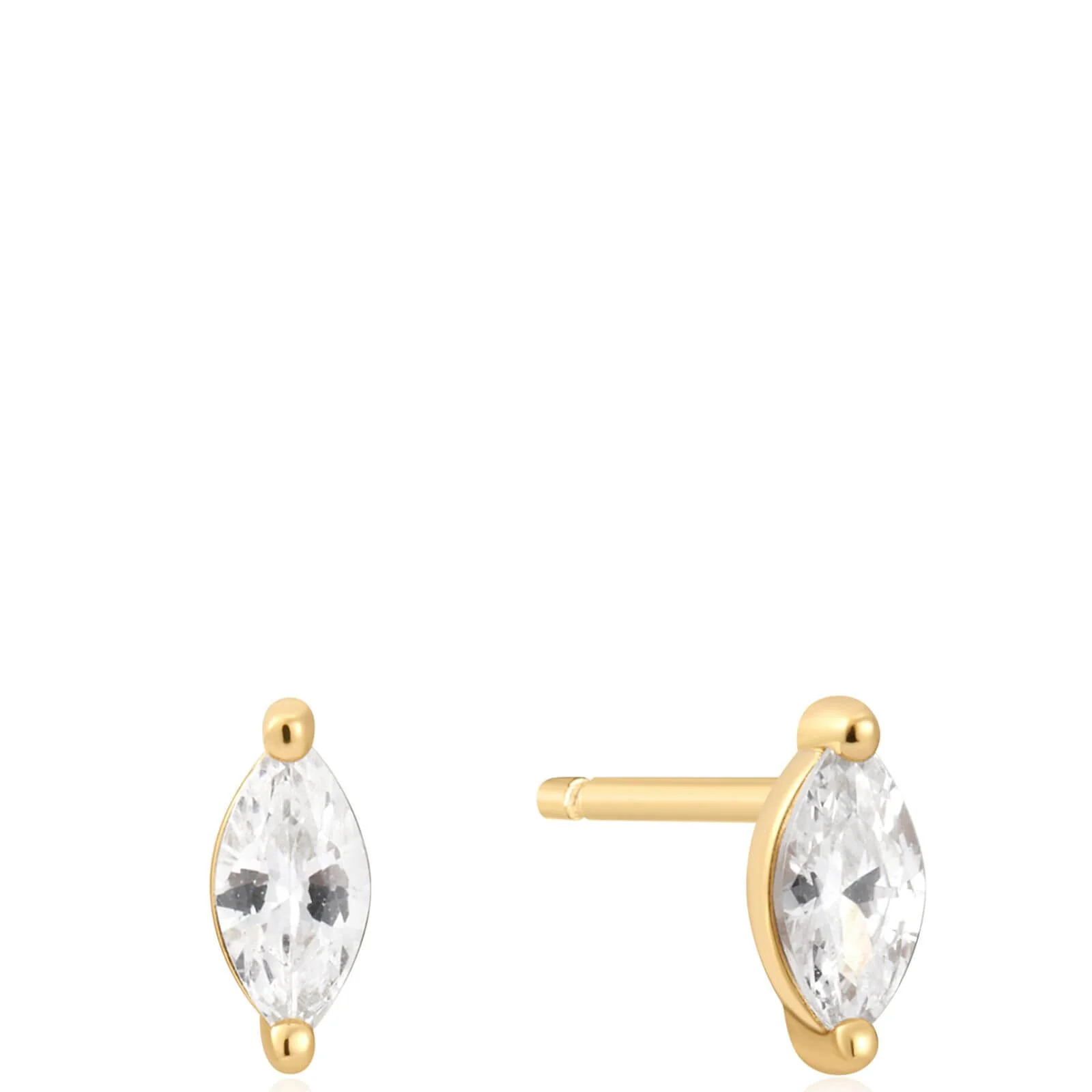 Ania Haie Sunshine Chaser Gold Pave Marquise Stud Earrings