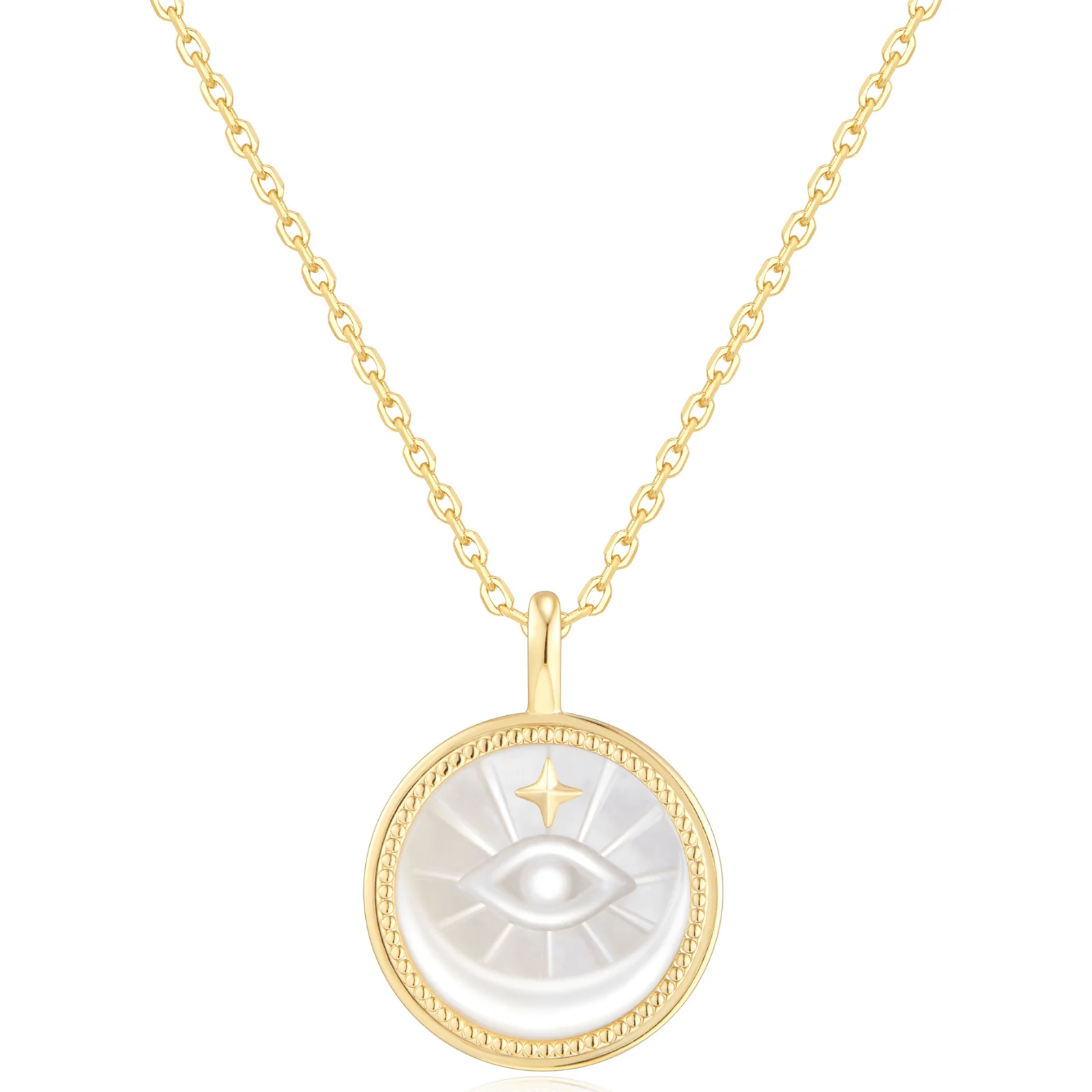 Ania Haie Tide Echo Gold Mother Of Pearl Medallion Necklace