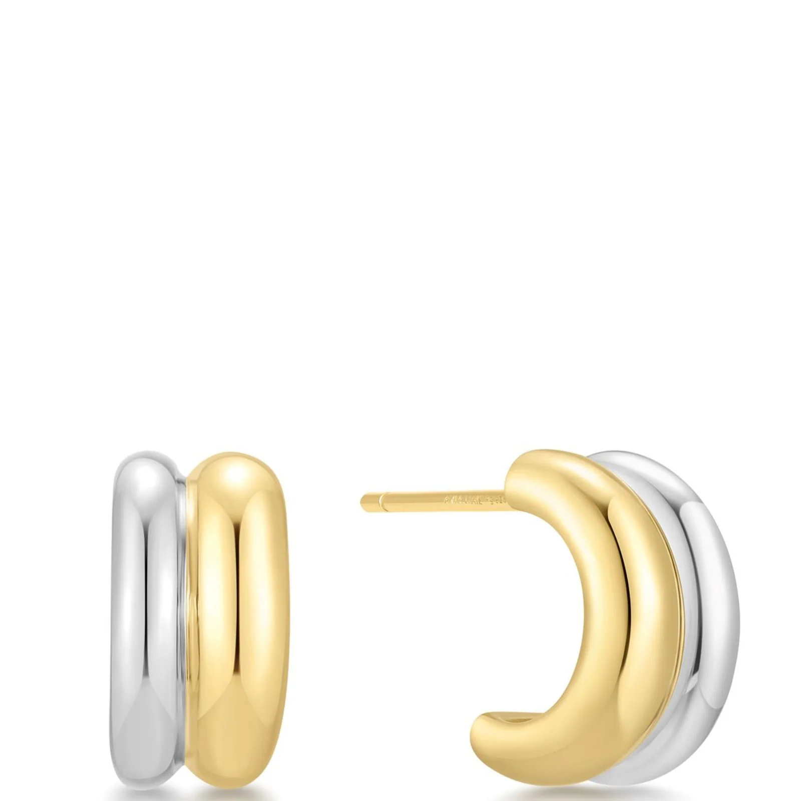 Ania Haie Trailblazer Two Tone Duet Huggie Hoop Earrings