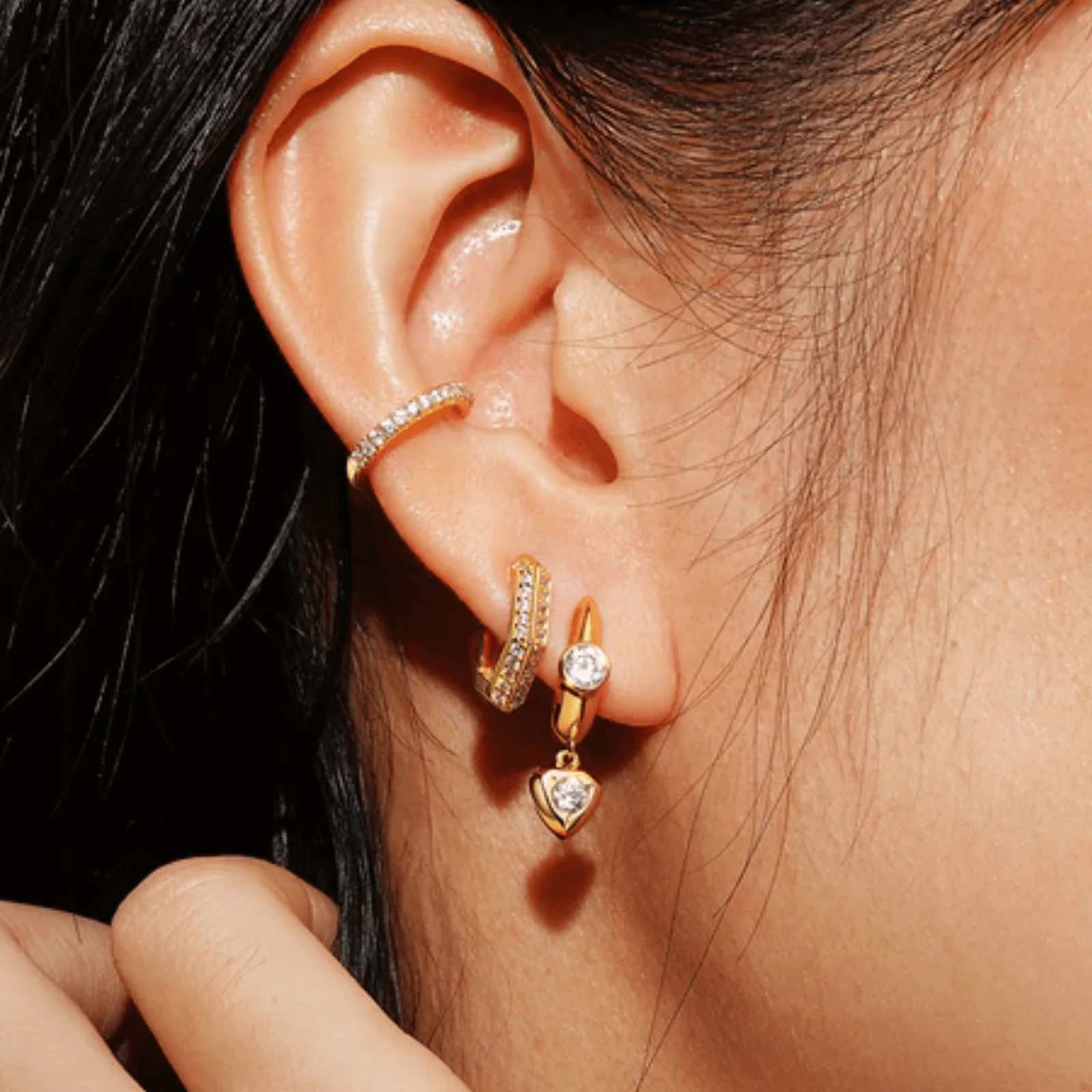 Ania Haie Trailblazer Gold Huggie Hoop Earrings - Image 2