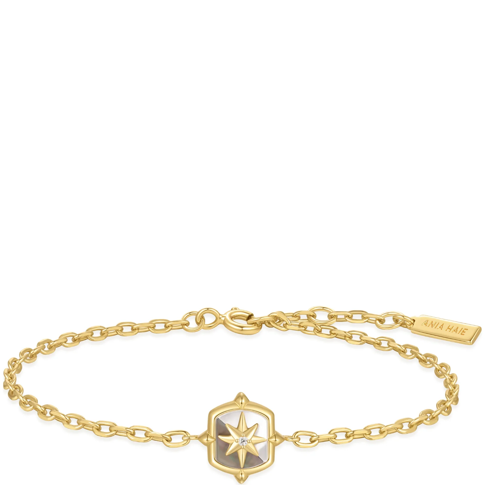 Ania Haie Trailblazer Gold Mother Of Pearl Star Bracelet