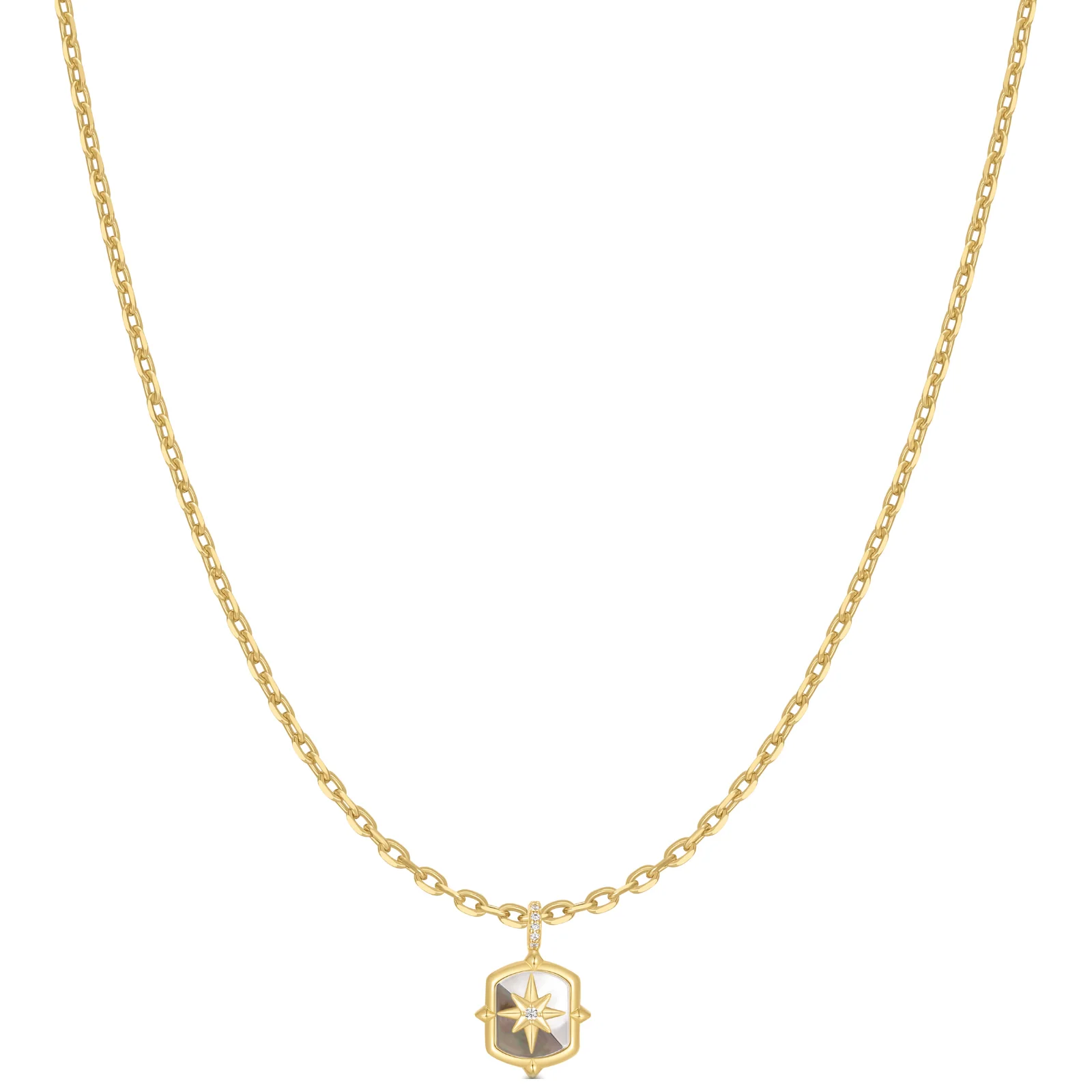 Ania Haie Trailblazer Gold Mother Of Pearl Star Necklace