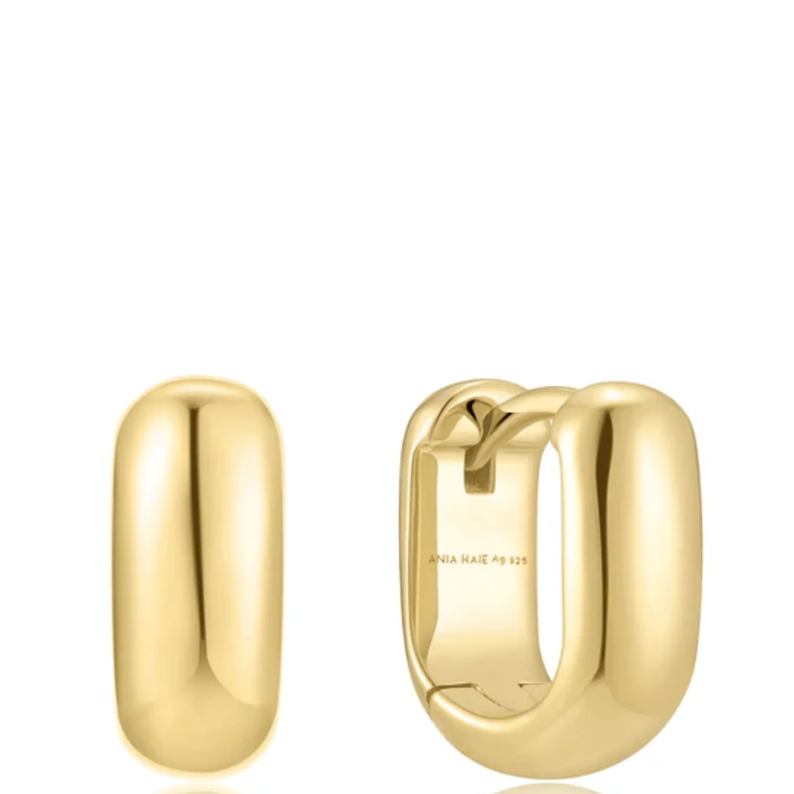 Ania Haie Trailblazer Gold U Shaped Huggie Hoop Earrings