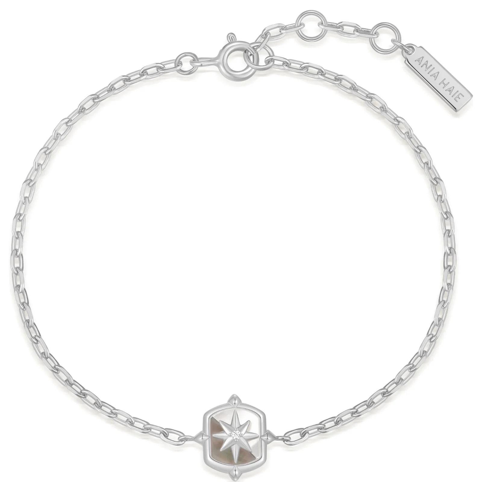 Ania Haie Trailblazer Silver Mother Of Pearl Star Bracelet - Image 2