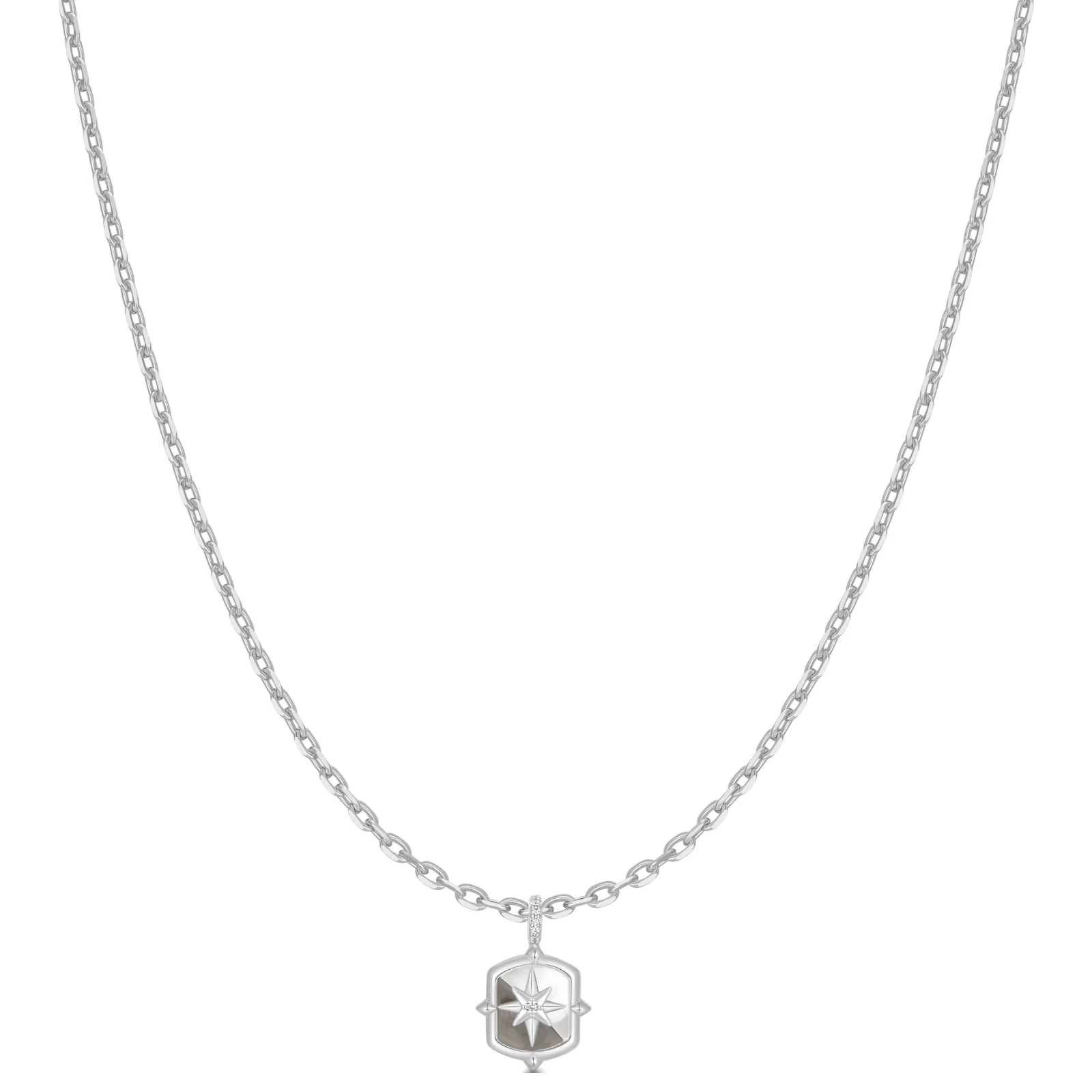 Ania Haie Trailblazer Silver Mother Of Pearl Star Necklace