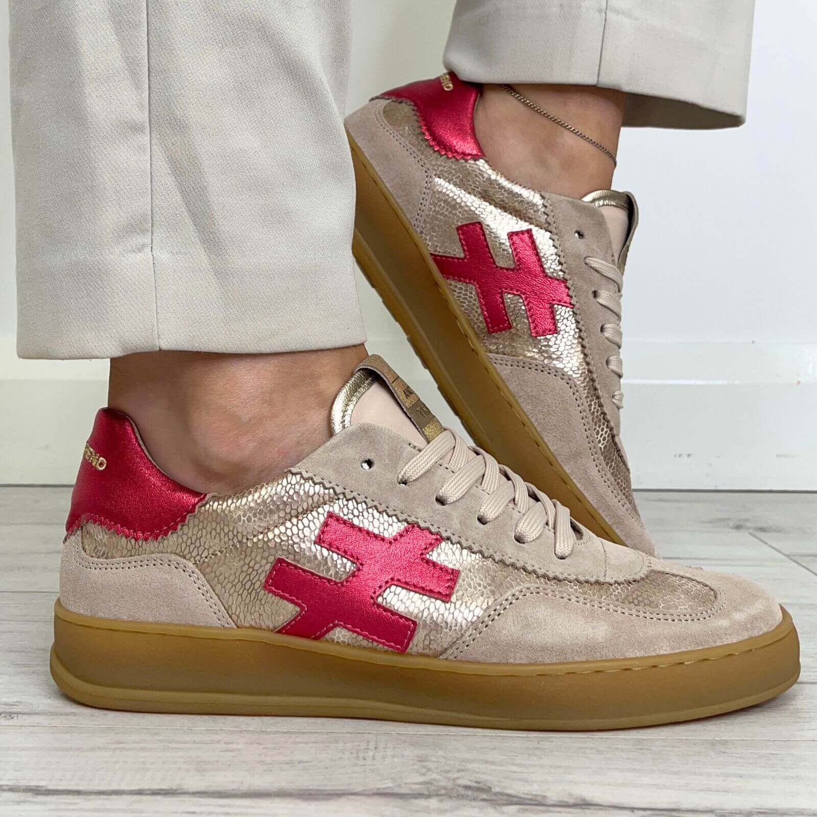 Another Trend Gold & Pink Sneakers - Image 3