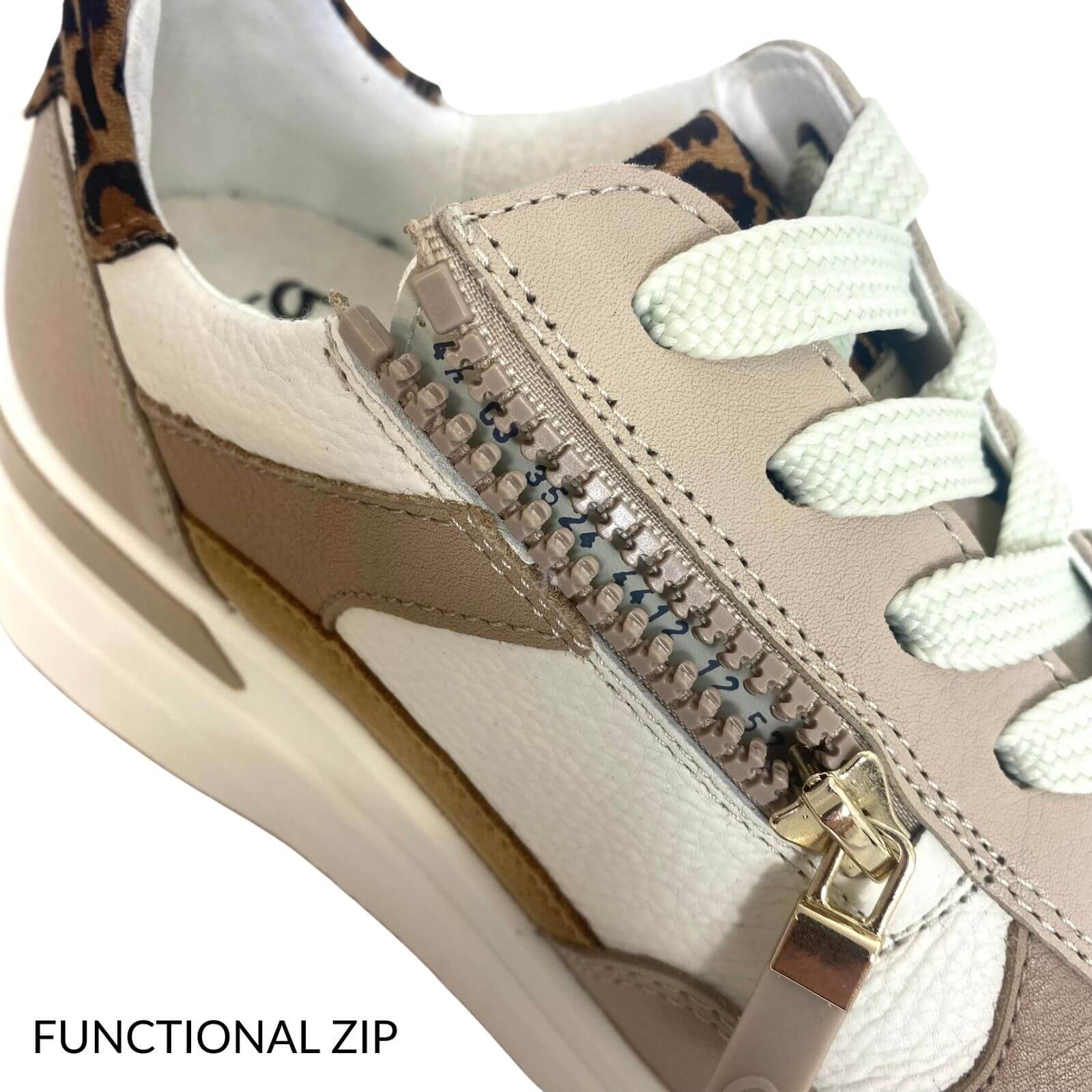 Ara Garda Neutral Side Zip Sneakers - Image 4