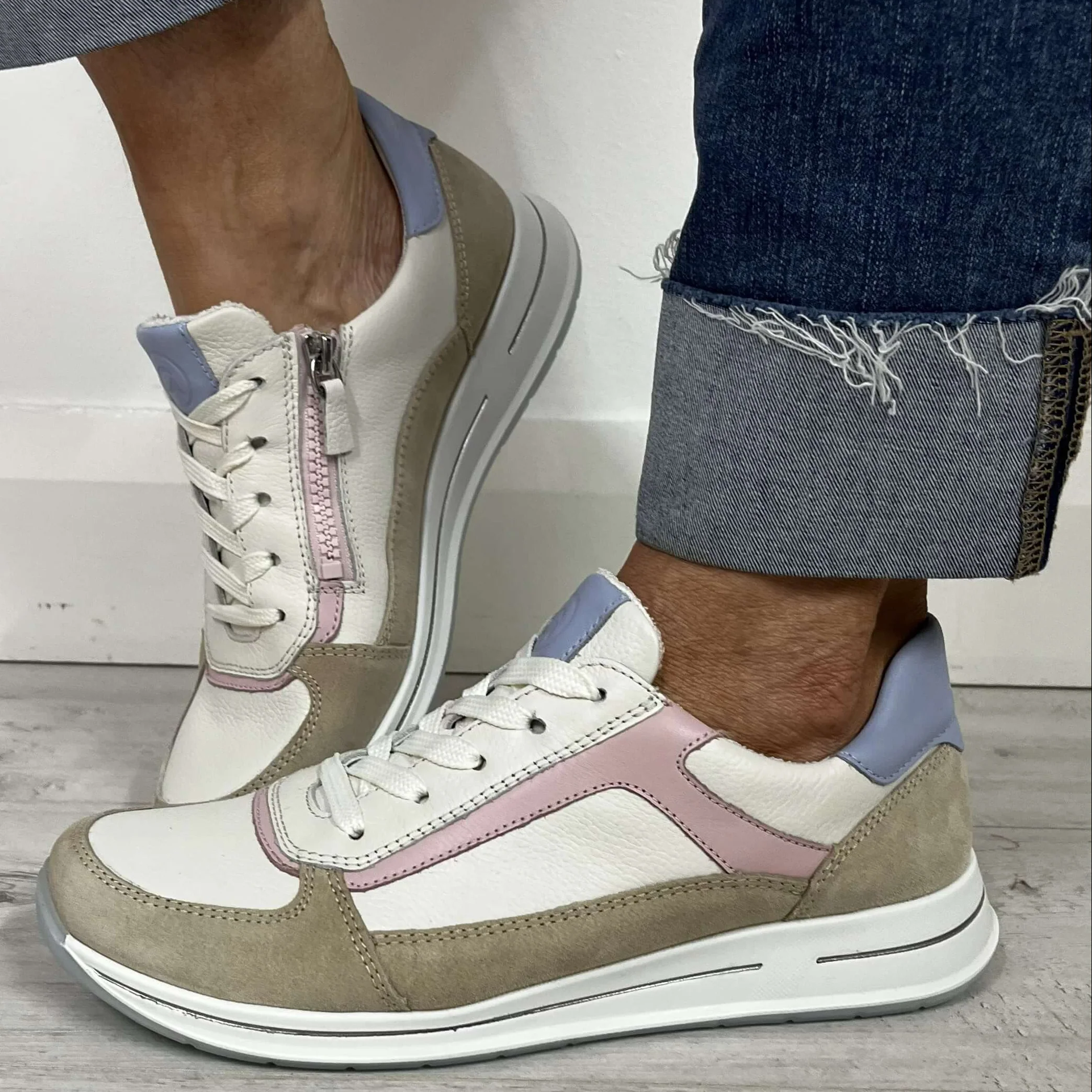Ara Osaka Pale Blue Side Zip Sneakers - Image 3