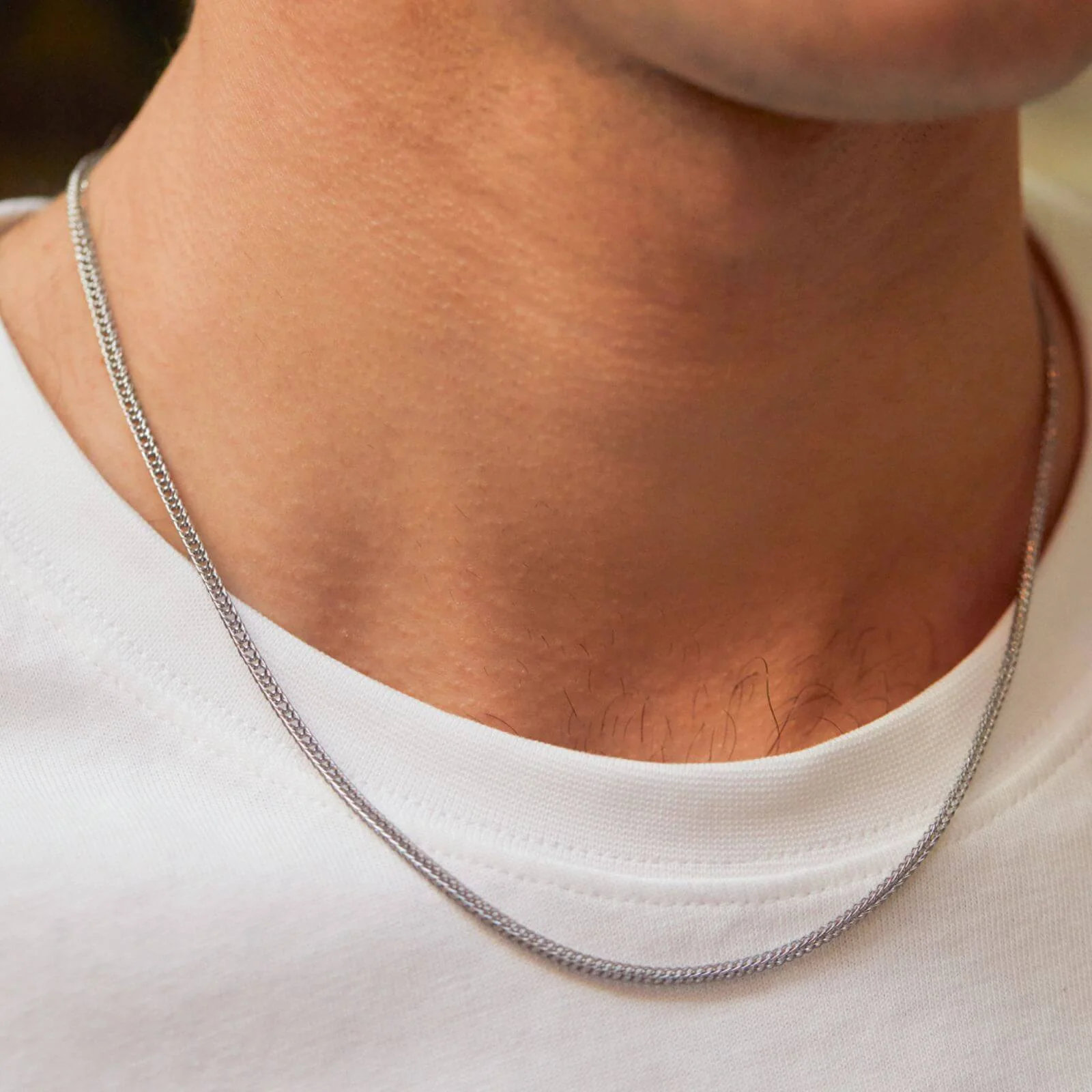 Bartlett Gents Fox Tail Chain Silver Necklace - Image 2