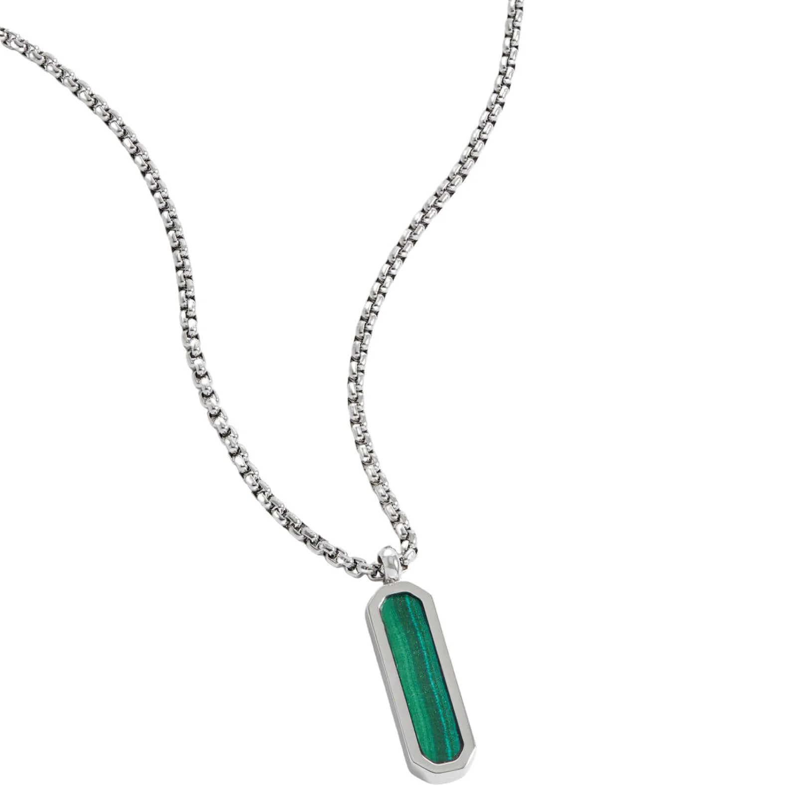 Bartlett Malachite Tag Silver Necklace - Image 3
