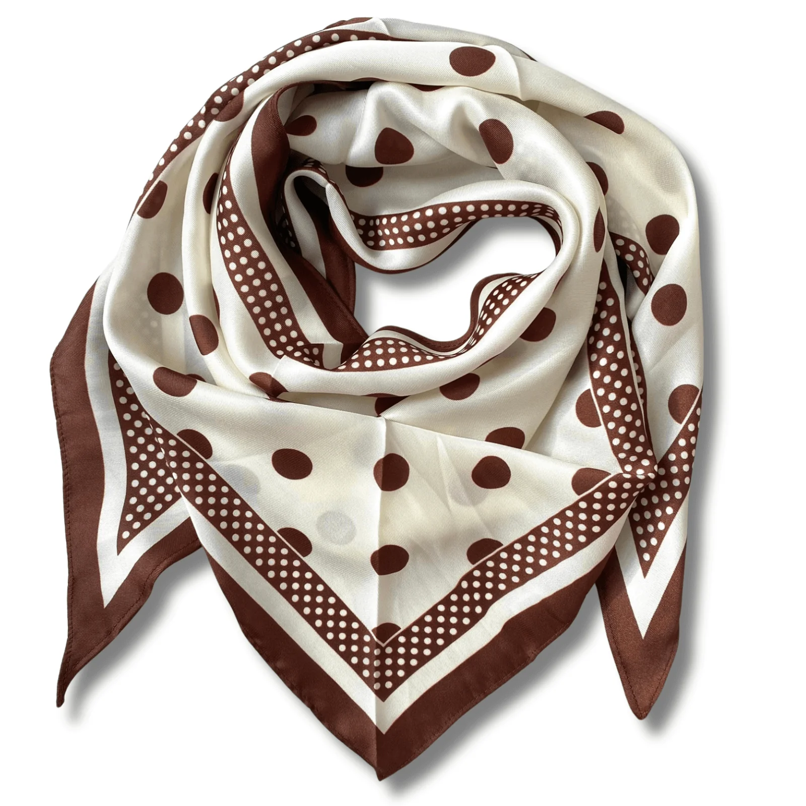 Brown Polka Dots Triangle Scarf