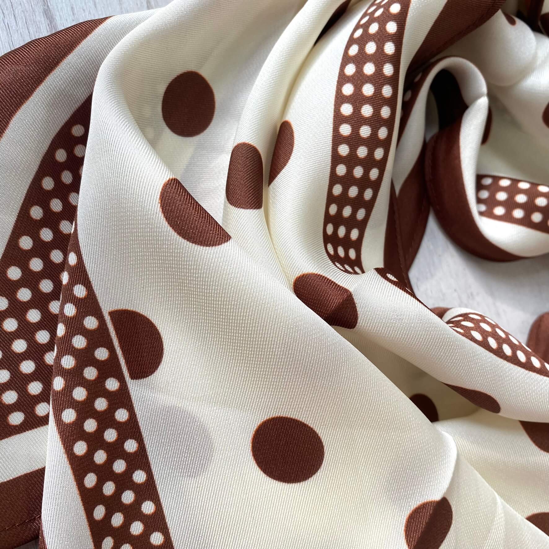 Brown Polka Dots Triangle Scarf - Image 2