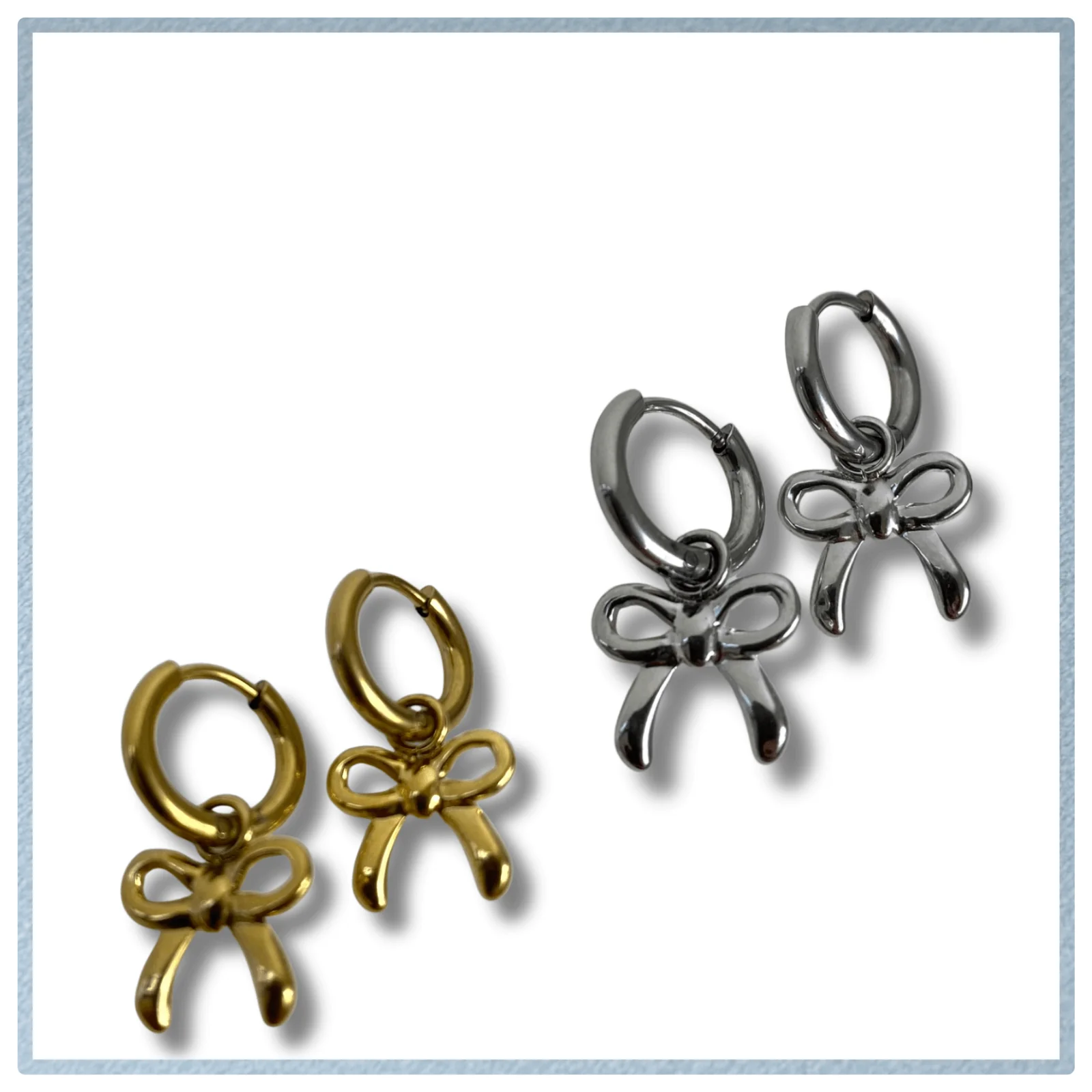 BeJeweled At Soul Bow Charm Hoop Earrings