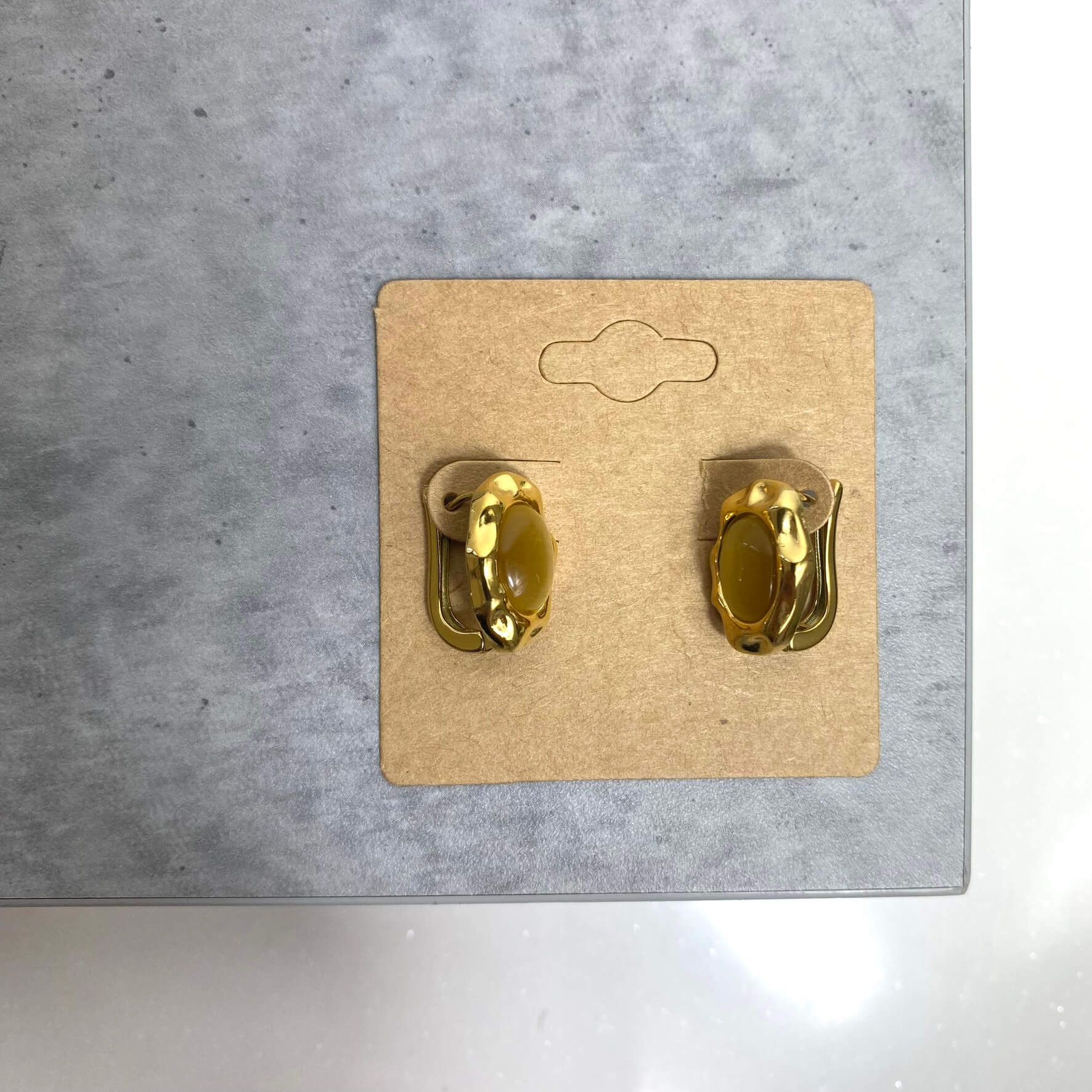 BeJeweled At Soul Gold Ginger Stone Small Hoop Earrings - Image 2