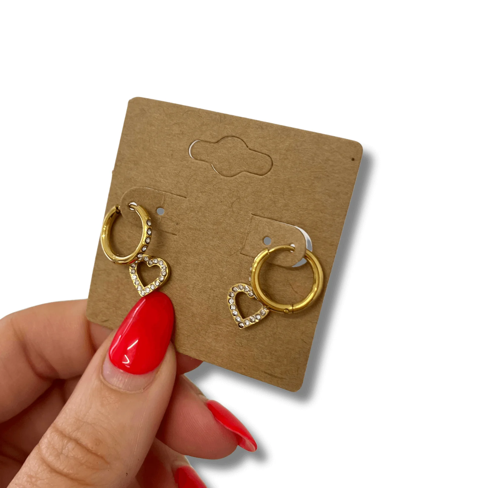BeJeweled At Soul Gold Heart Stud & Hoop Earrings Set