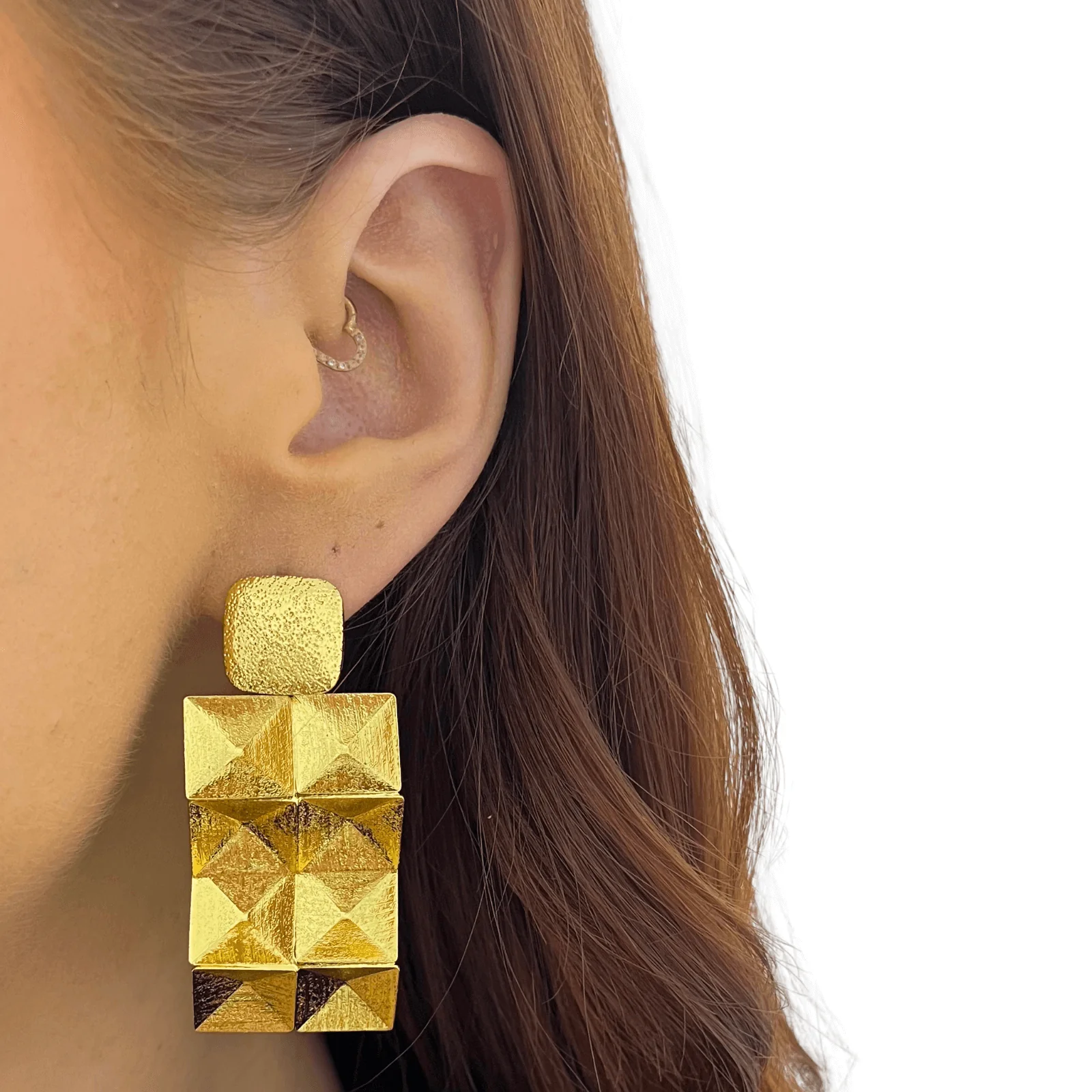 BeJeweled At Soul Gold Large Geometric Drop Earrings