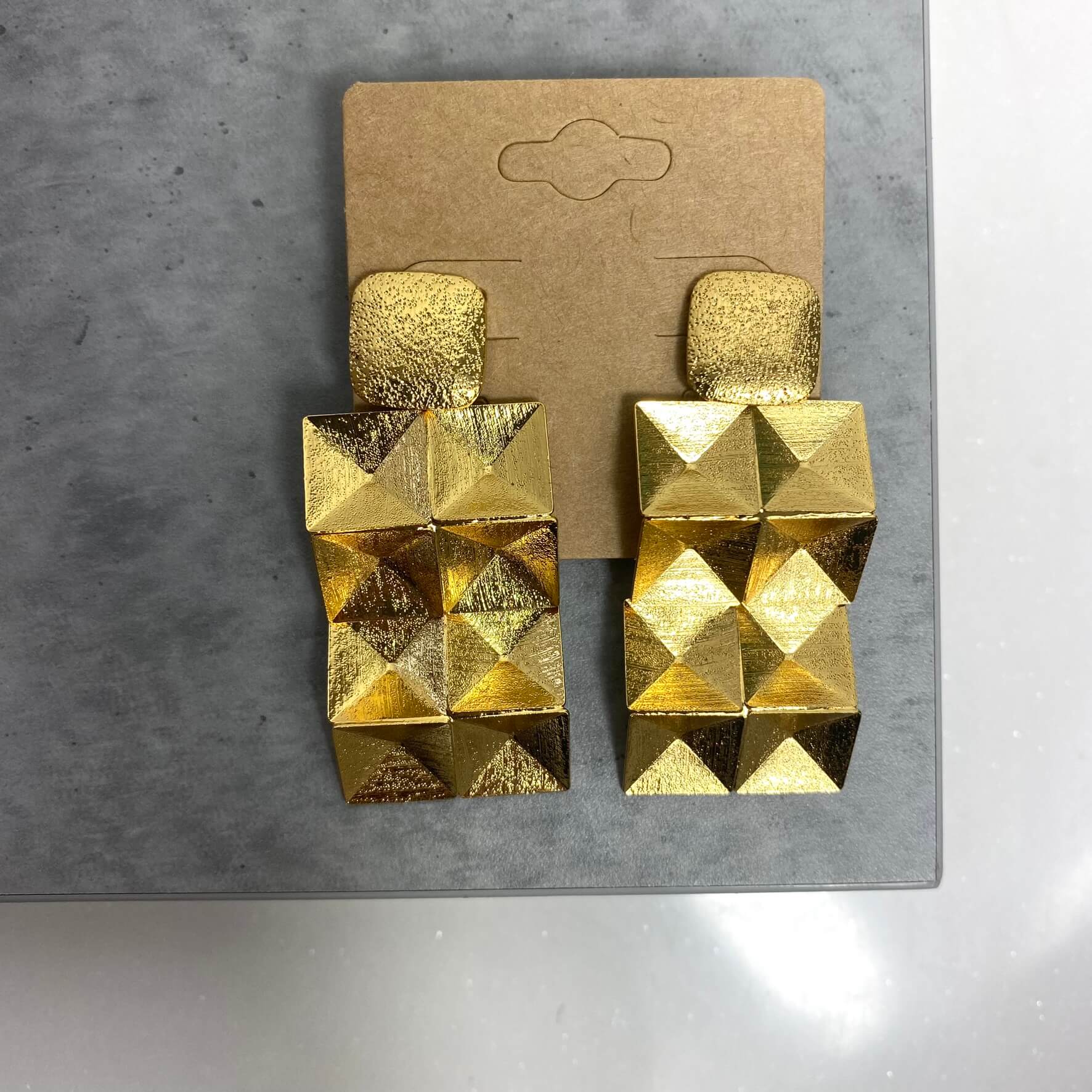 BeJeweled At Soul Gold Large Geometric Drop Earrings - Image 2