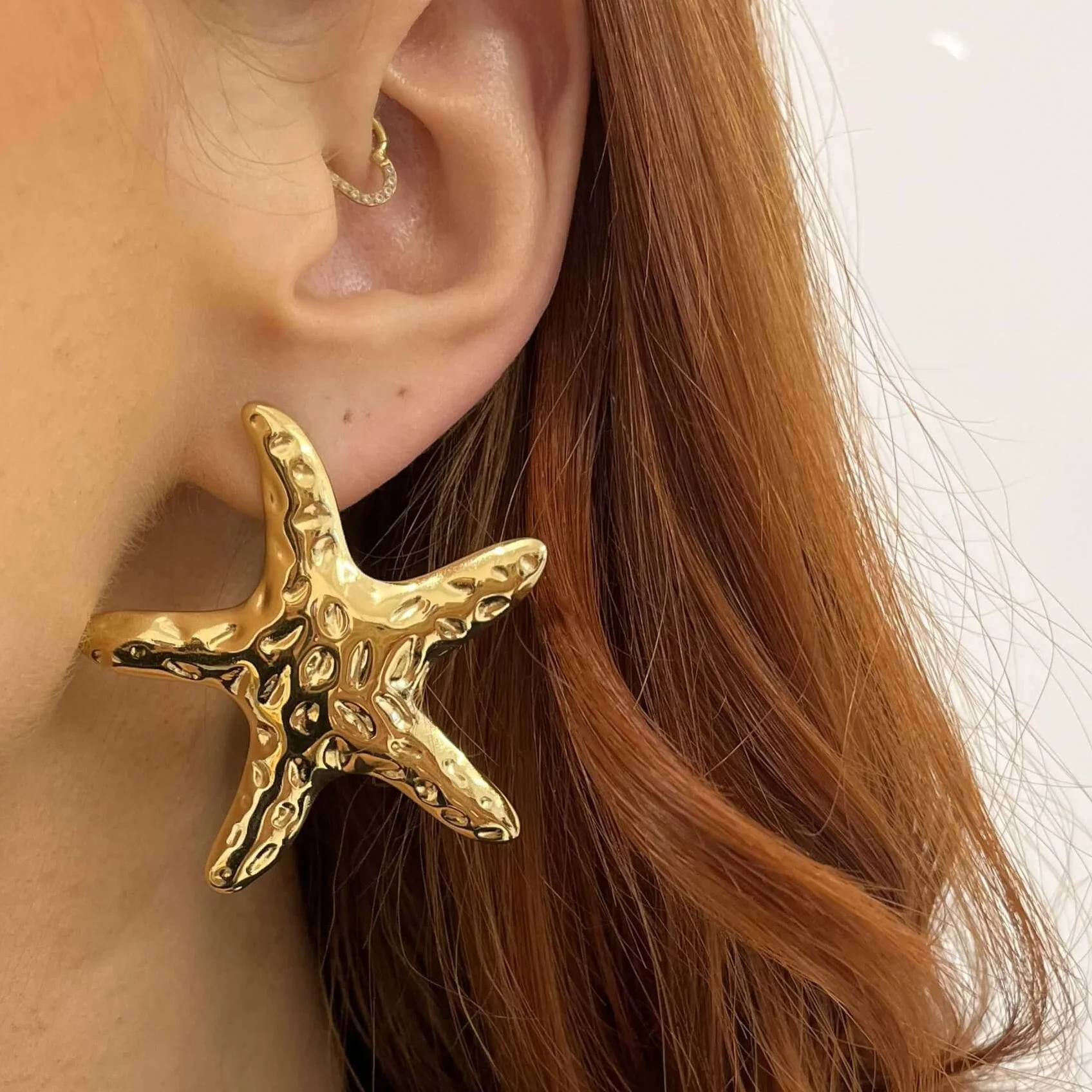 BeJeweled At Soul Gold Large Starfish Stud Earrings