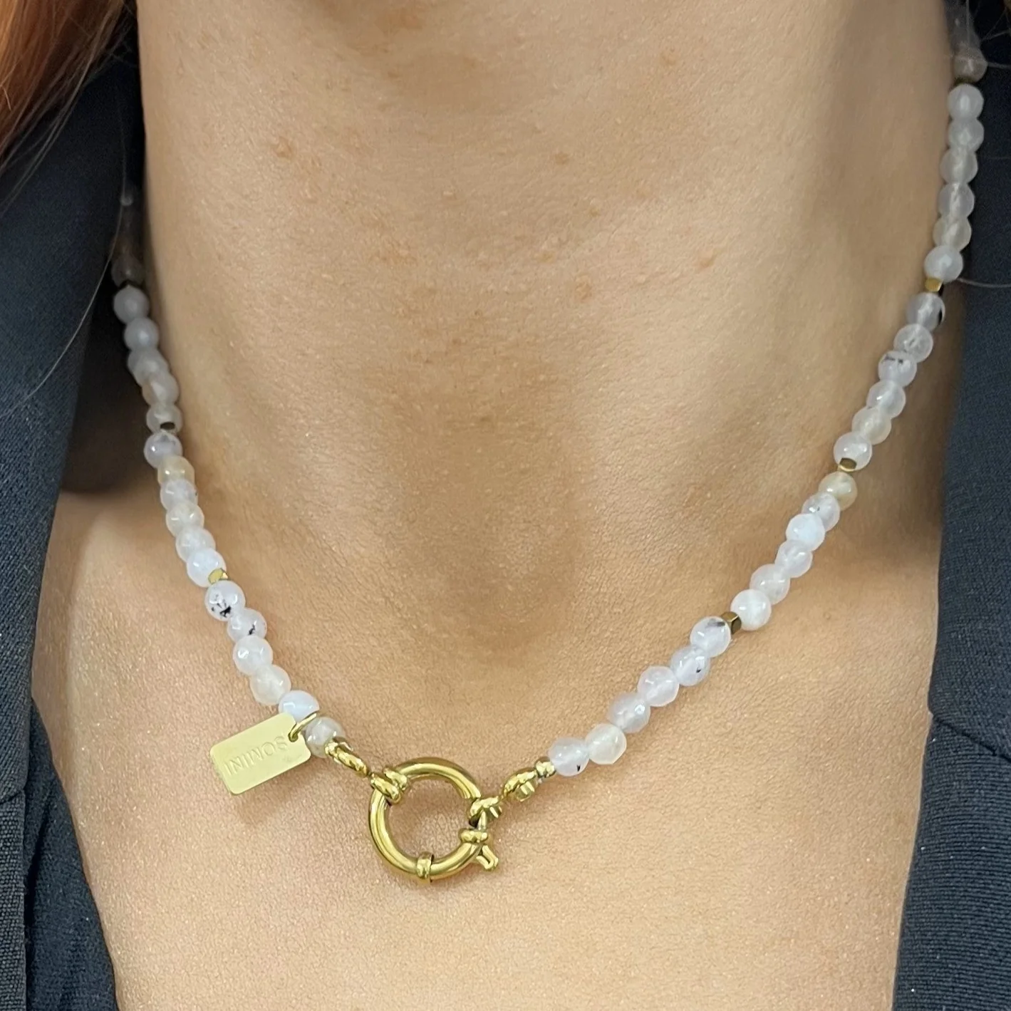BeJeweled At Soul Gold & Pink Beaded Necklace