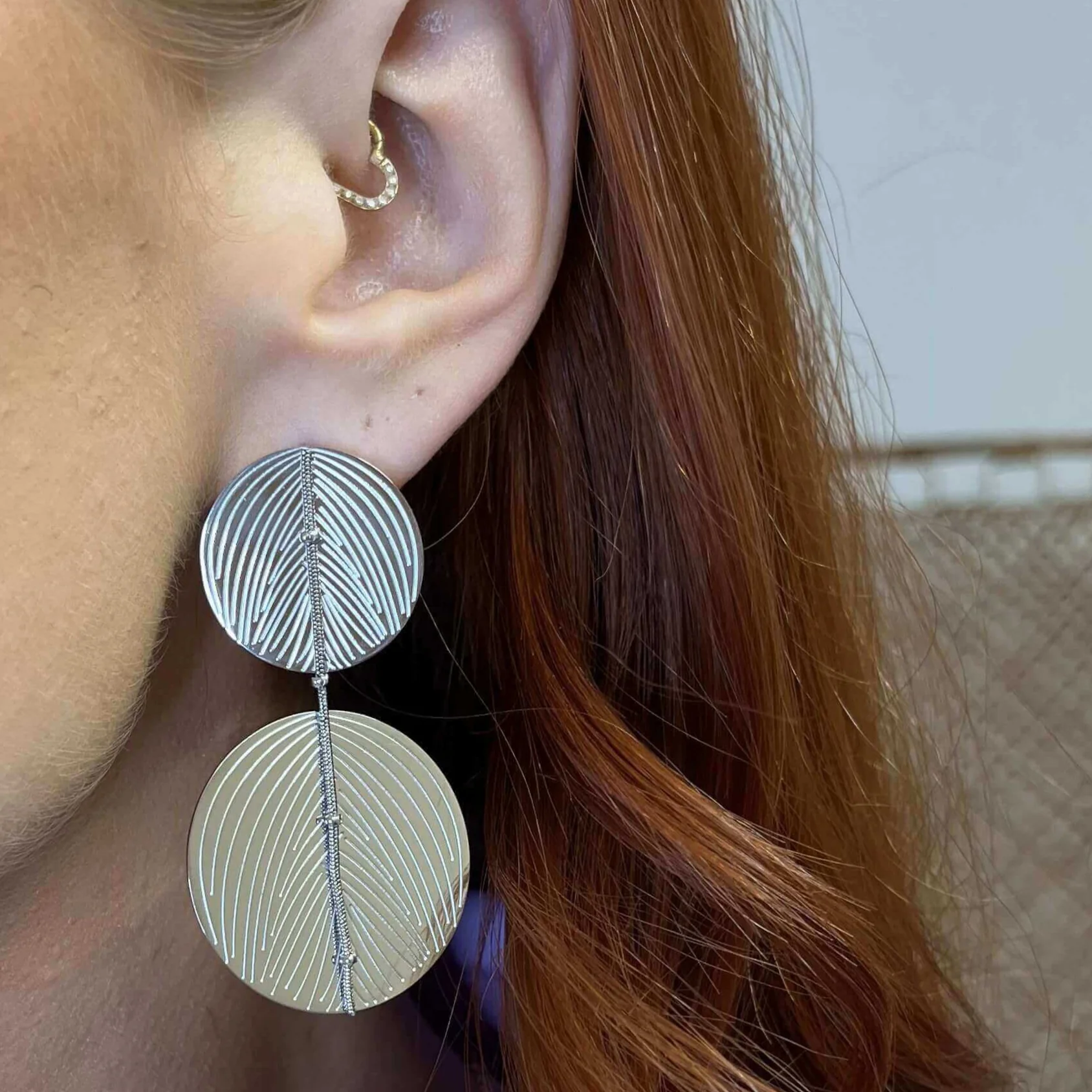 BeJeweled At Soul Silver Large Double Disc Stud Earrings