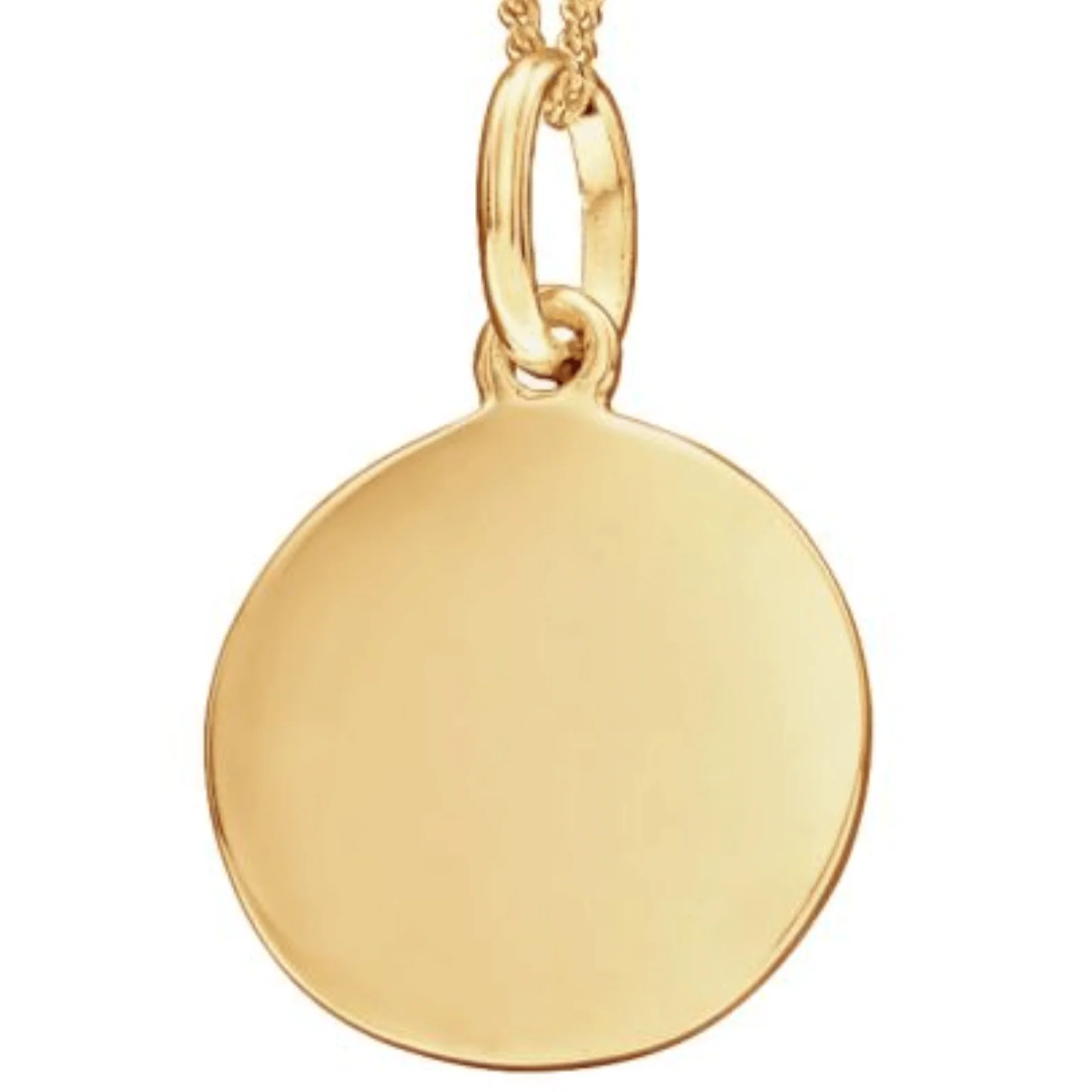 BeJeweled Bespoke Gold Disc Pendant 12mm
