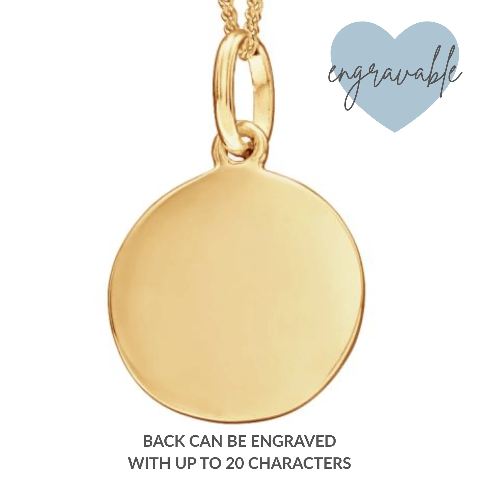 BeJeweled Bespoke Gold Disc Pendant 12mm - Image 2