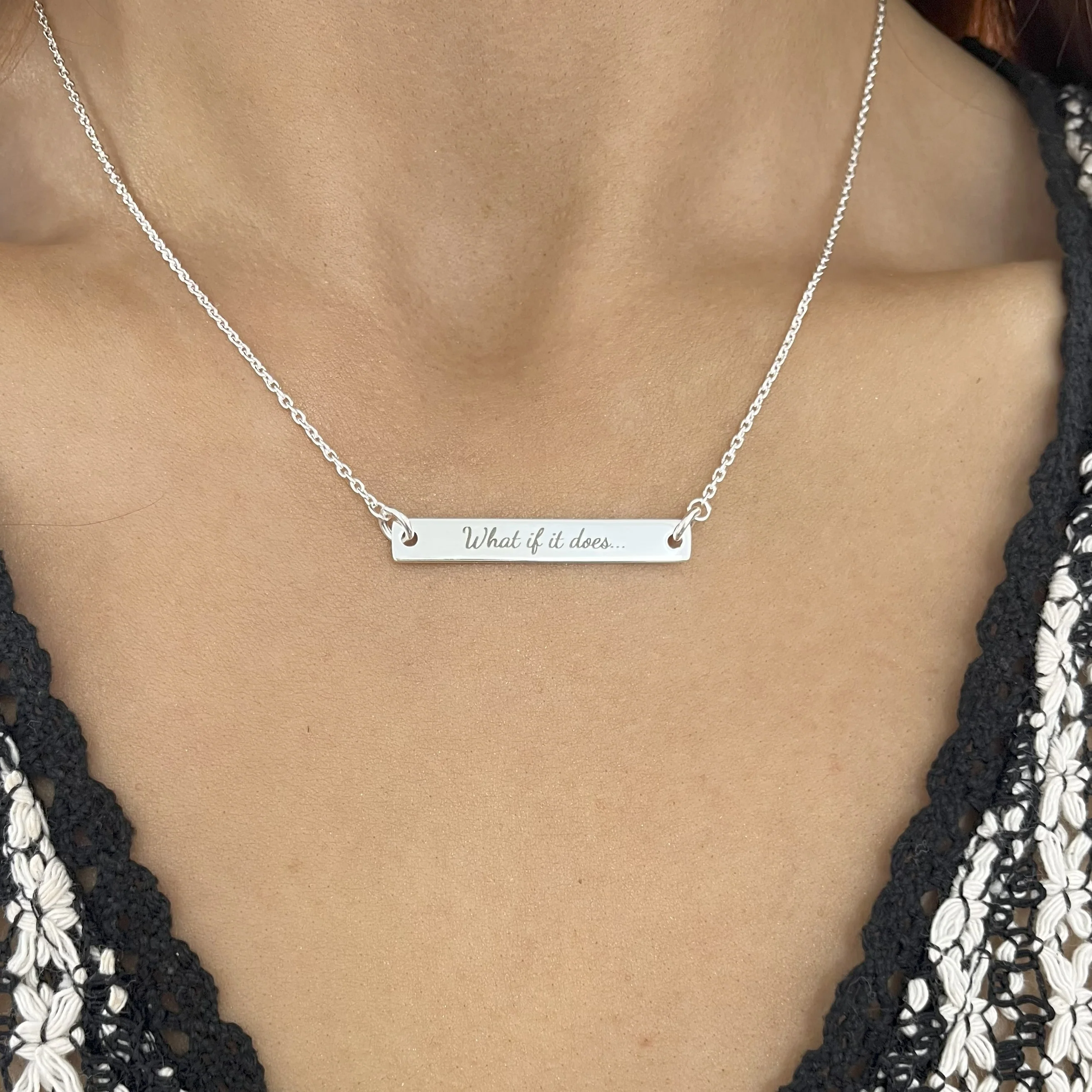 BeJeweled Bespoke Gold Plate & Chain - 'What If It Does...' - Image 4