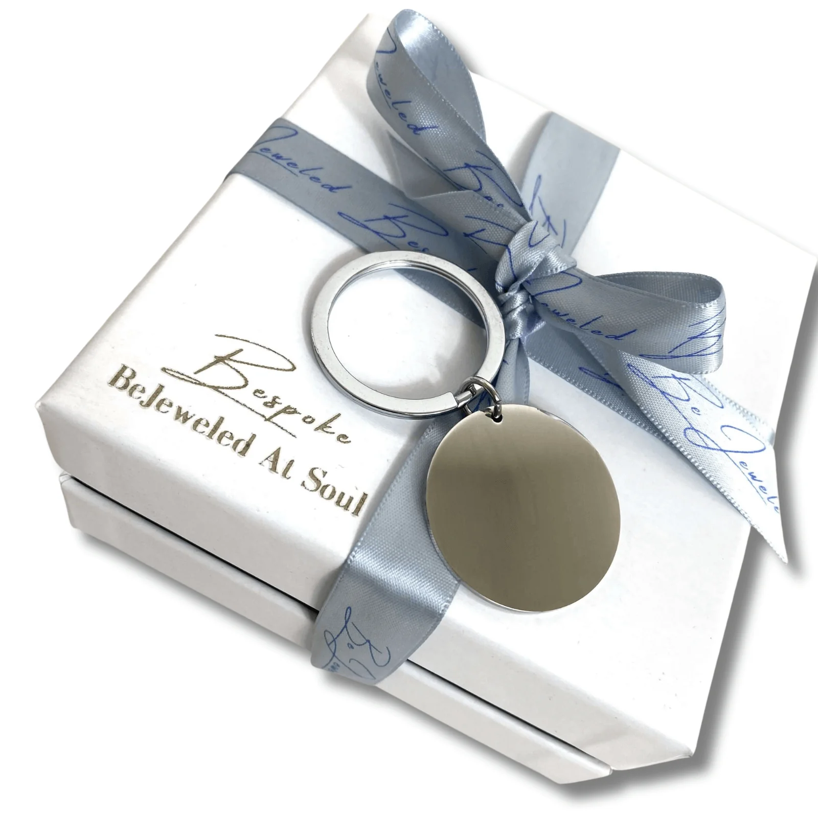 BeJeweled Bespoke Round Stainless Steel Keyring